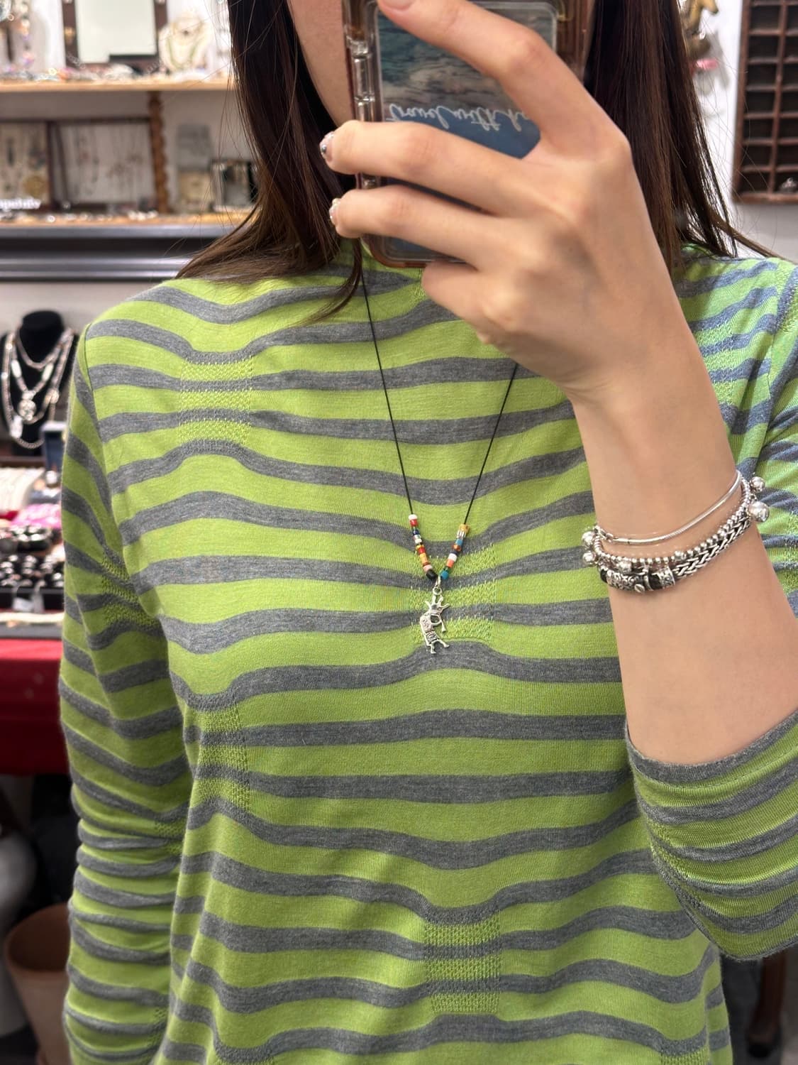 Musta Kokopelli 925Silver pendant Glass  상품이미지4