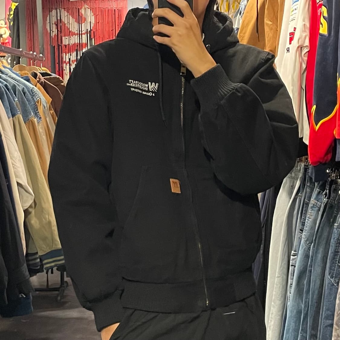 [IM] VTG 블랙 후드 워크자켓 상품이미지4