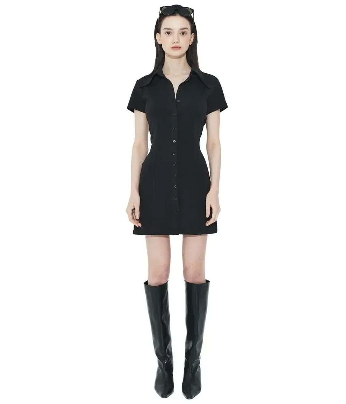 보헤미안서울 블랙 셔츠 원피스 (S) 상품이미지1