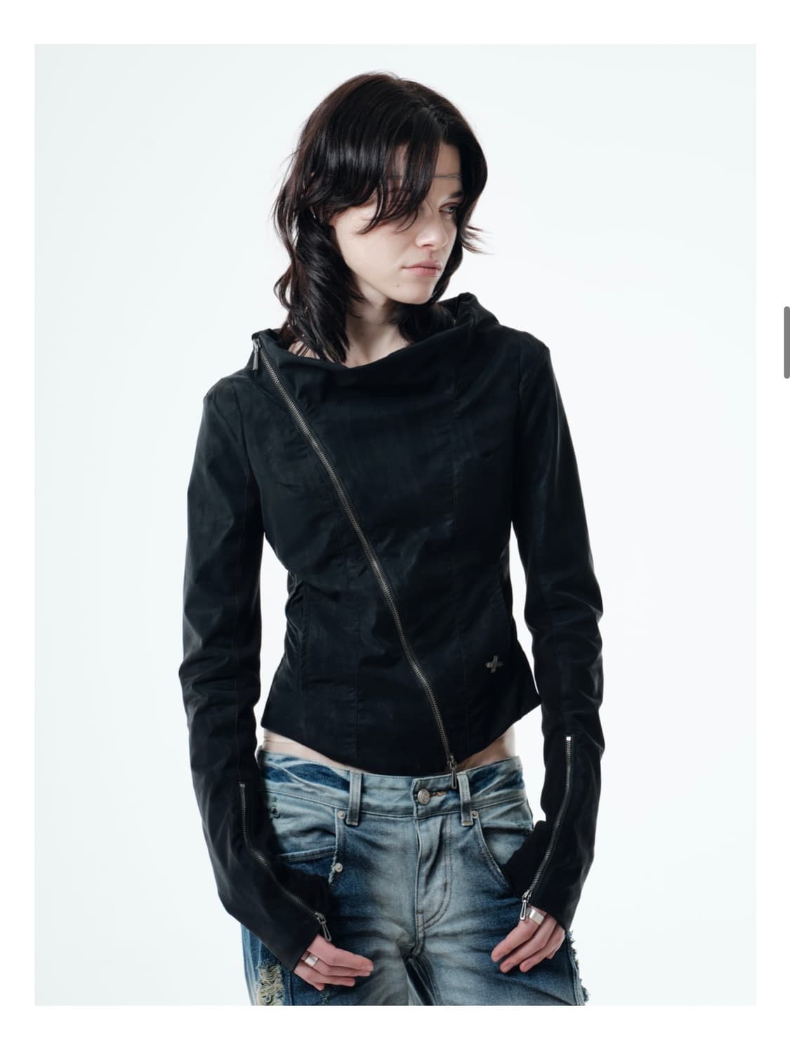 KAEL DRAPED JACKET (BLACK) 상품이미지1