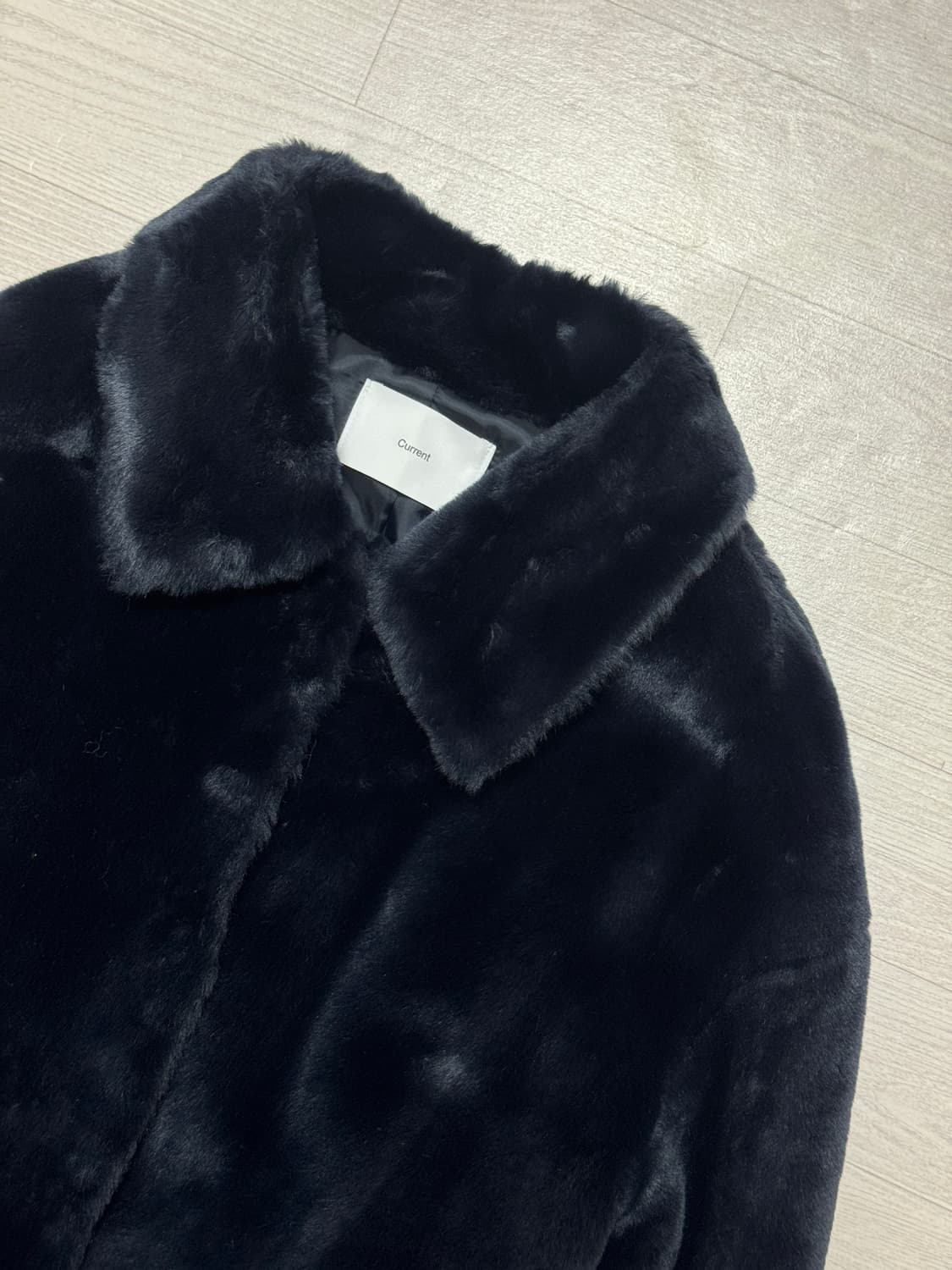 커렌트 퍼 크롭 자켓 네이비 상품이미지3