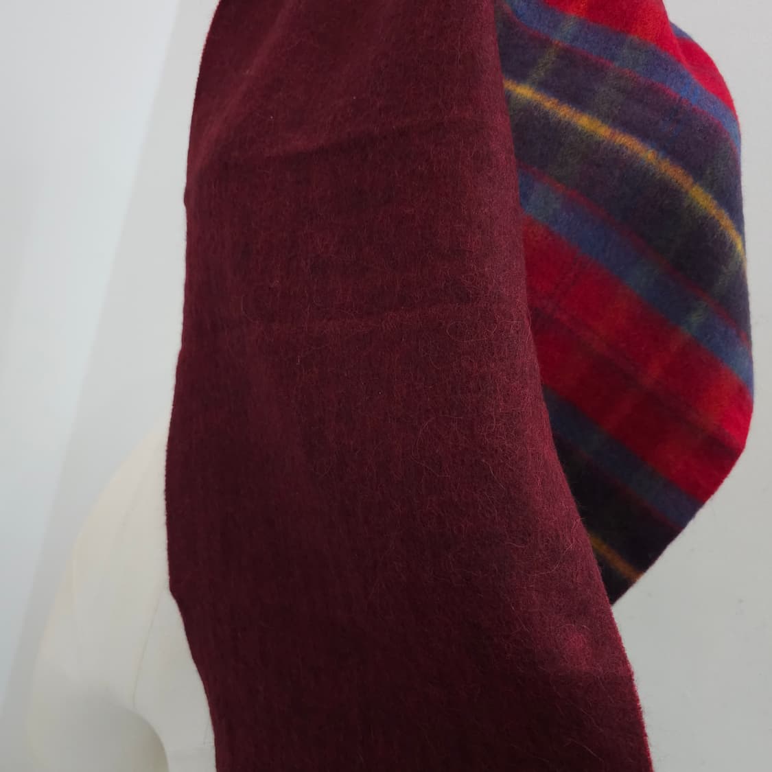 캐시미어 알파카 양면 체크 머플러 남녀공용 상품이미지4