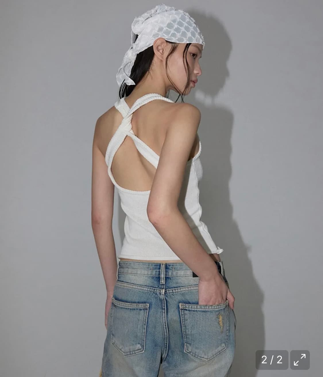 이네기 나시 Twist Back Hole Knit 상품이미지1