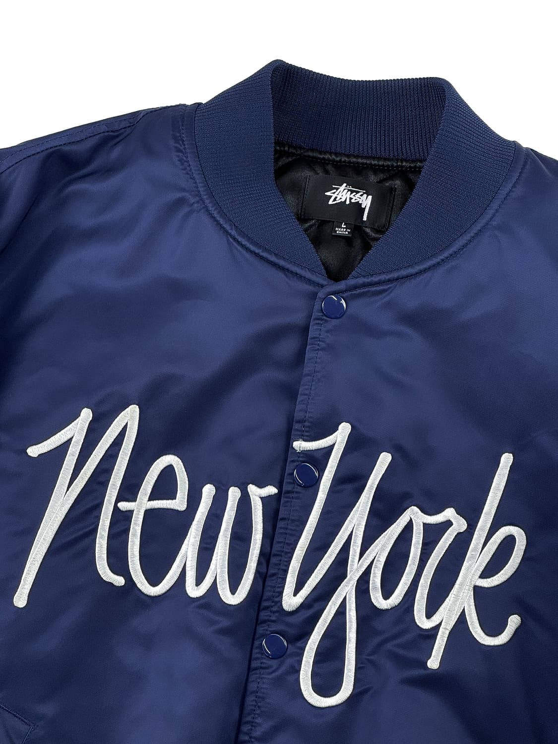 스투시 NY 챕터 사틴 바시티 자켓 네이비 상품이미지2