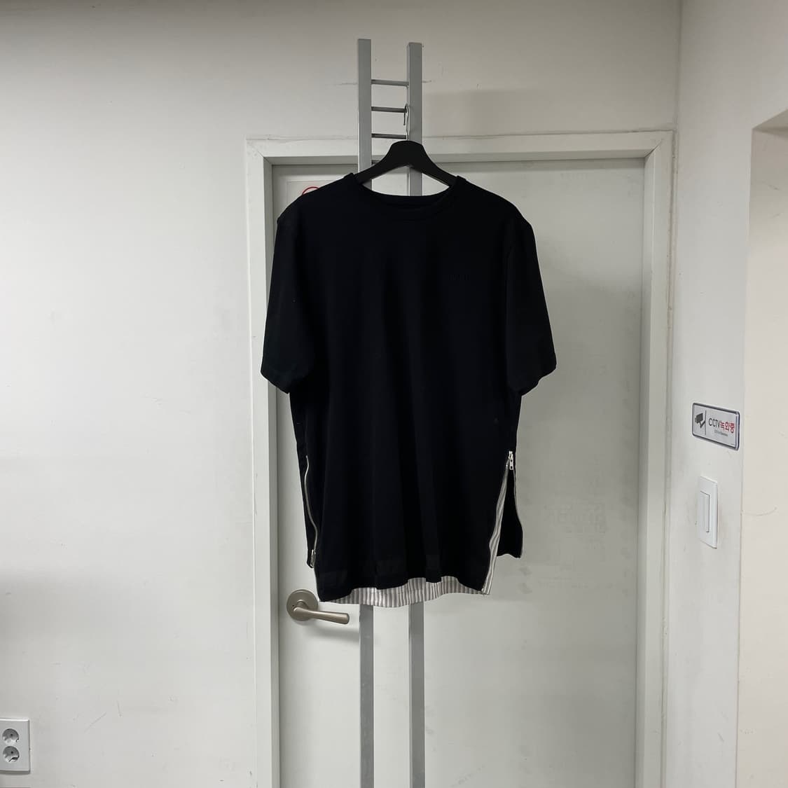 준지 사이드 지퍼 반팔 티셔츠 블랙 M 상품이미지1