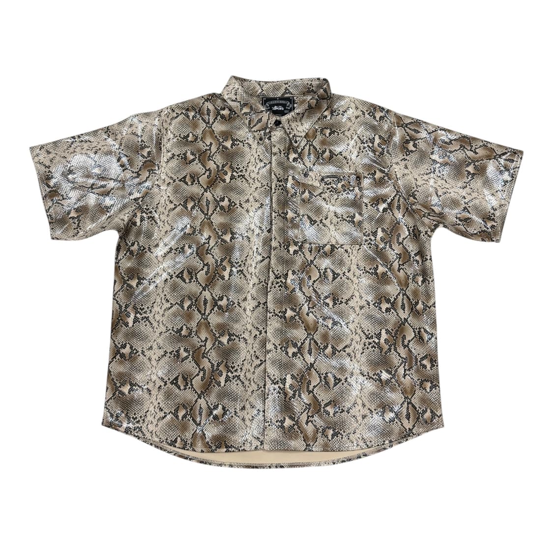 배드블러드 바이퍼 로고 레더 숏슬리브 반팔 셔츠 L 상품이미지1