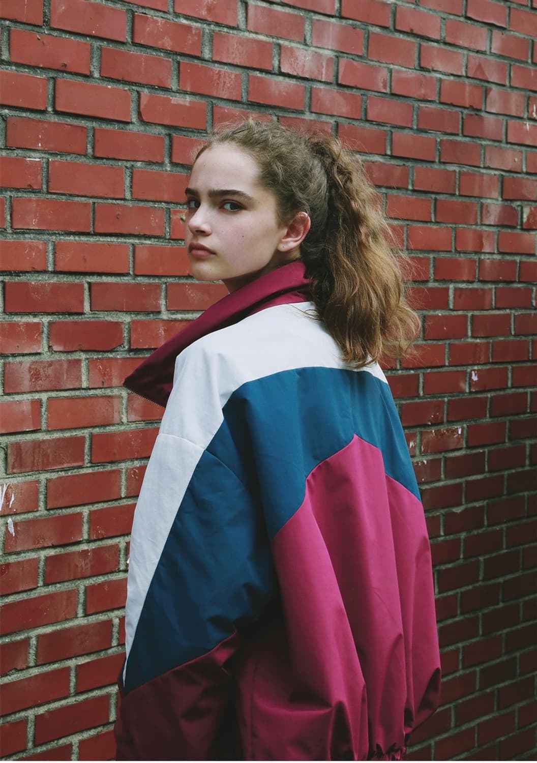 써치410 search410 컬러 배색 올드스쿨 바람막이 자켓 M 구교환 상품이미지3