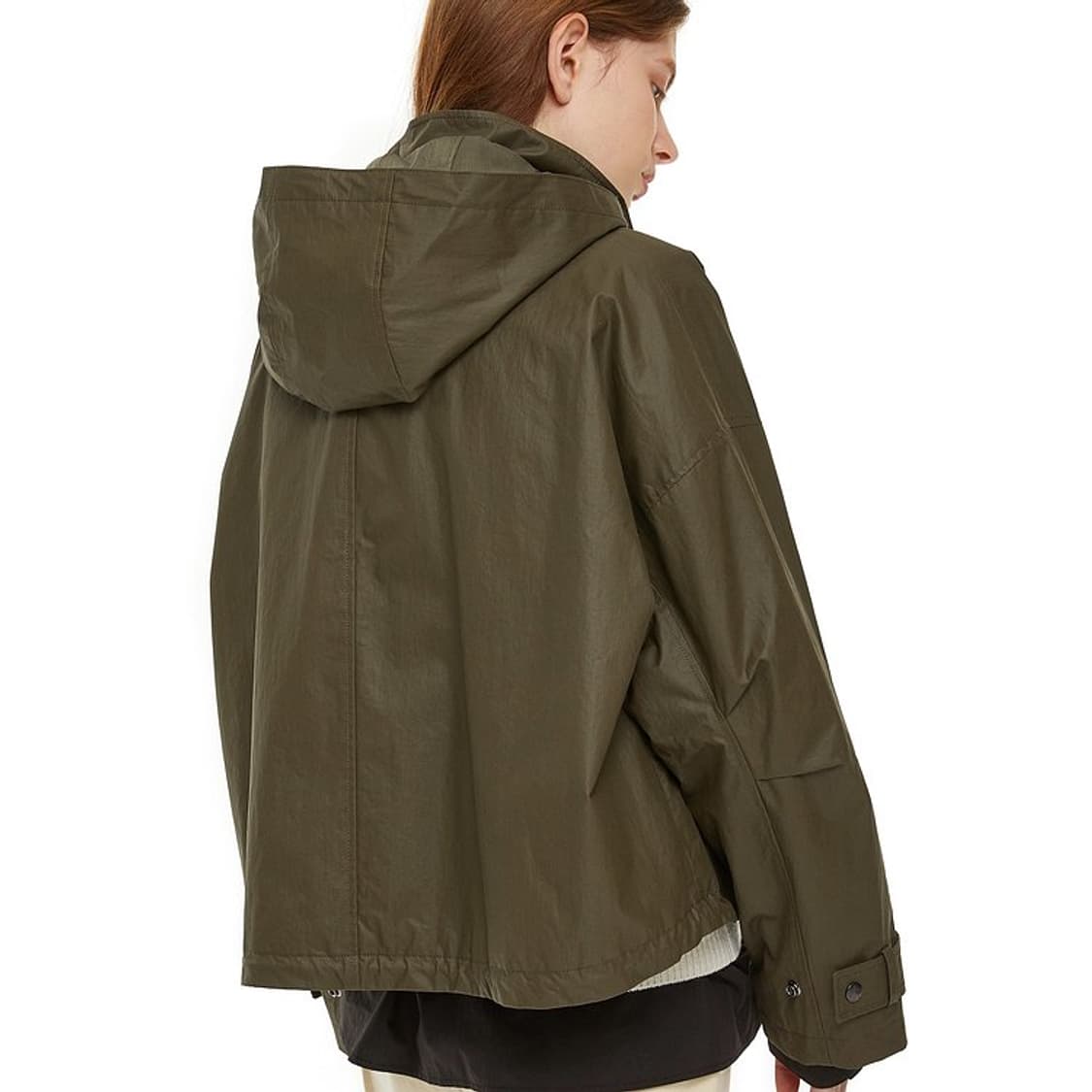 새상품 스튜디오 톰보이 후디 코팅 점퍼 야상 카키 상품이미지7