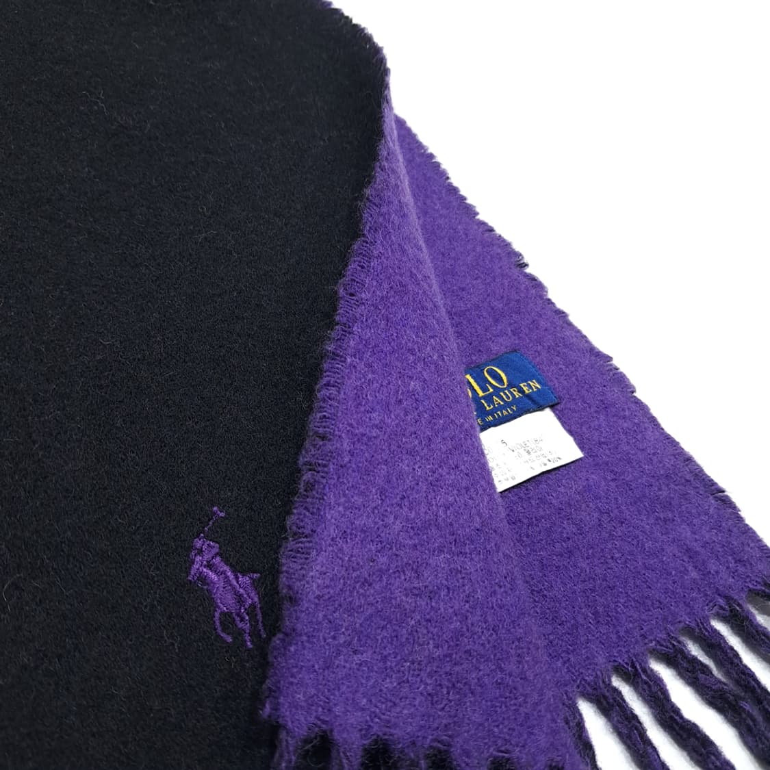 MX386 폴로 이태리판 울 양면 블랙 머플러 목도리 상품이미지5