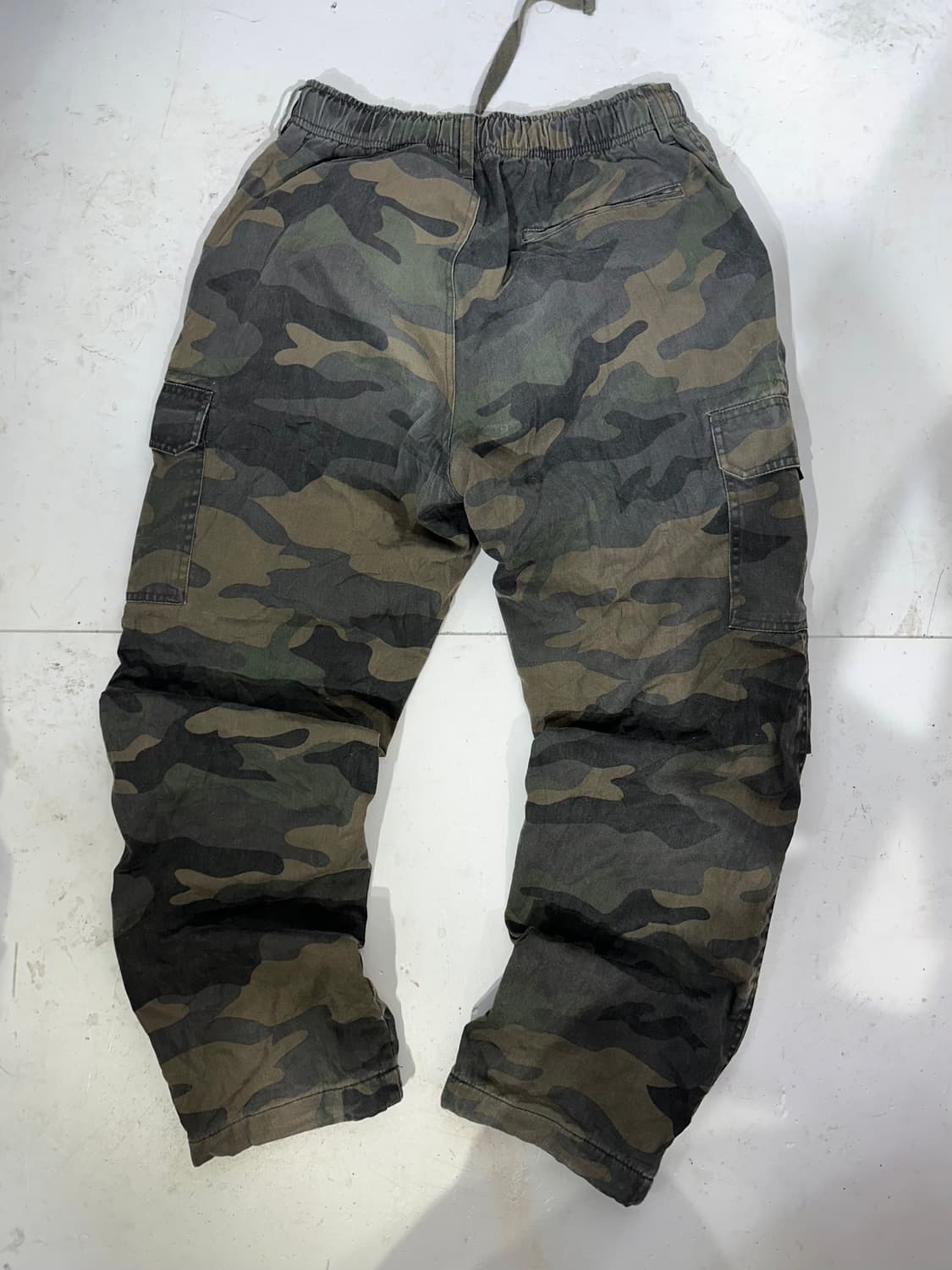 빈티지 밀리터리 카키 카모 와이드 카고 팬츠 L 상품이미지5