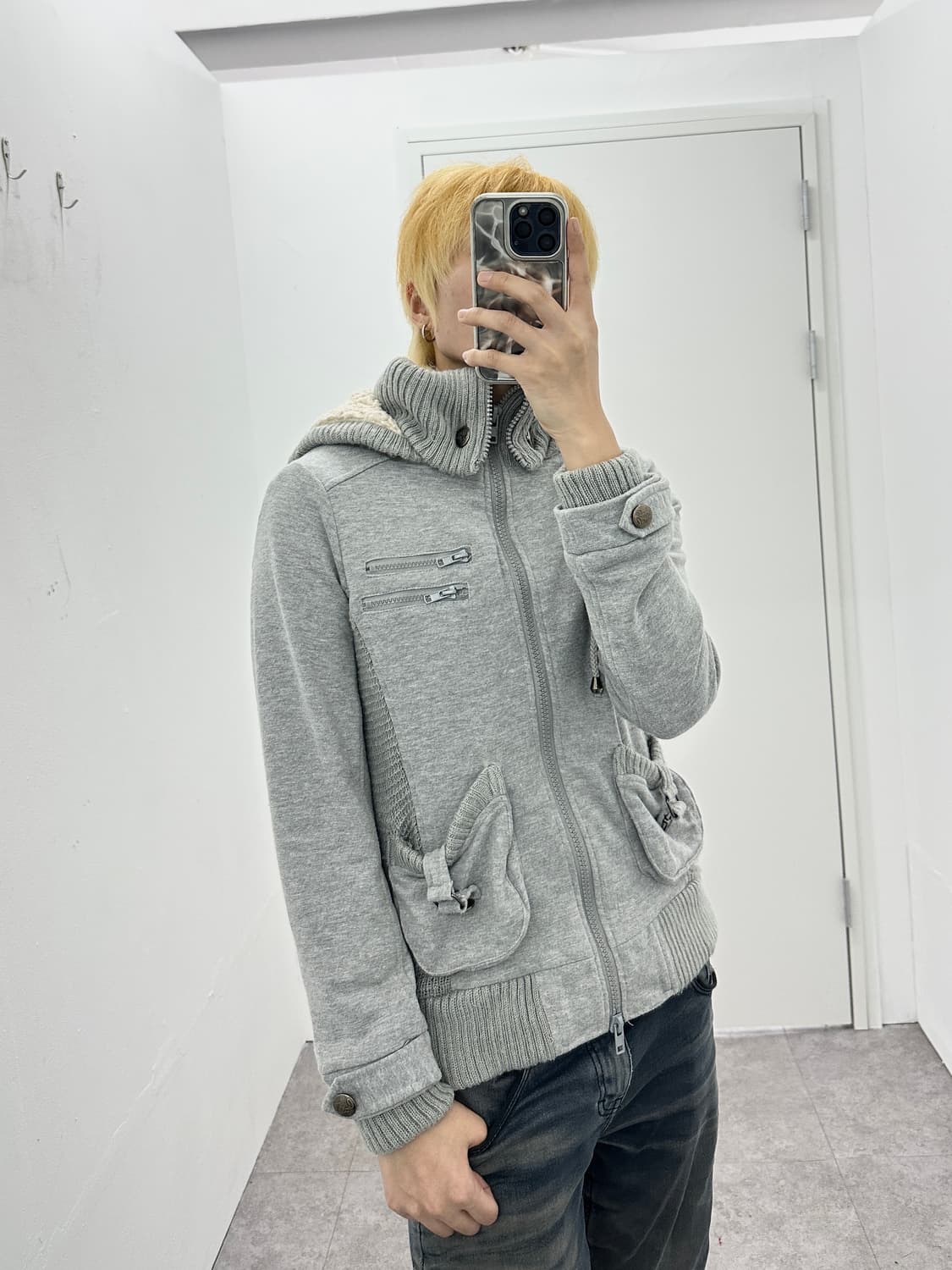 CHU XXX y2k button point 2way hood 상품이미지10