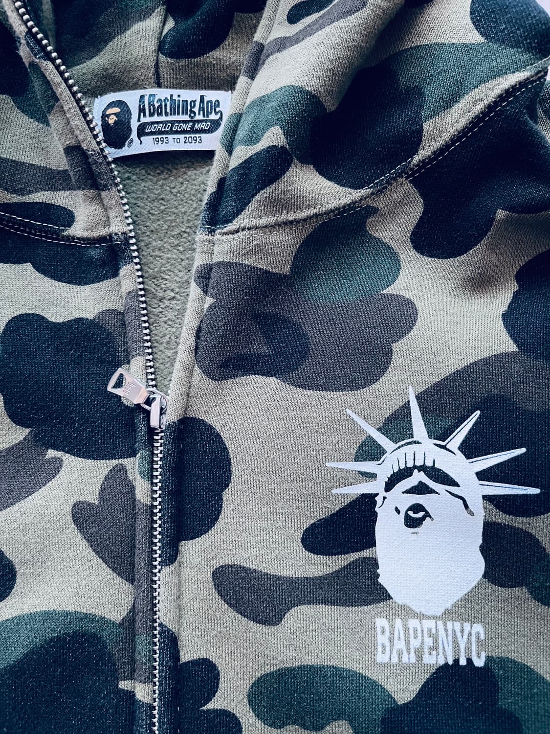 Bape  NYC 1st Camo Full Zip Hoodie XL 상품이미지2