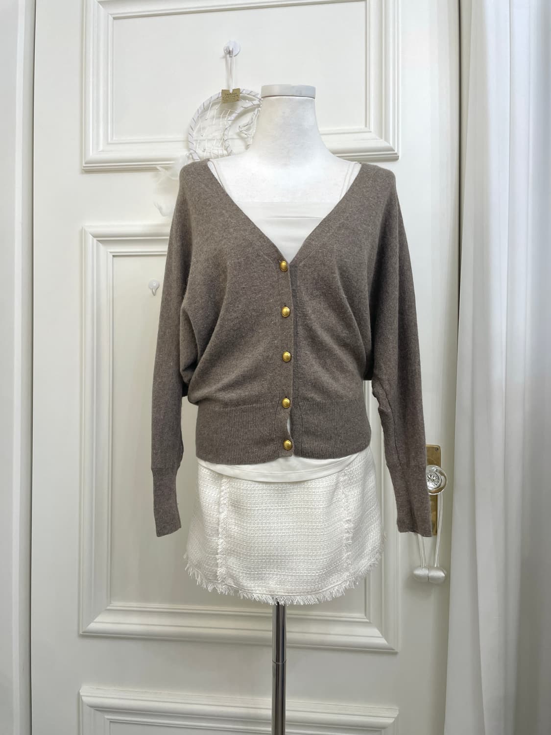 ivory tweed back lace-up mini skirt 상품이미지6