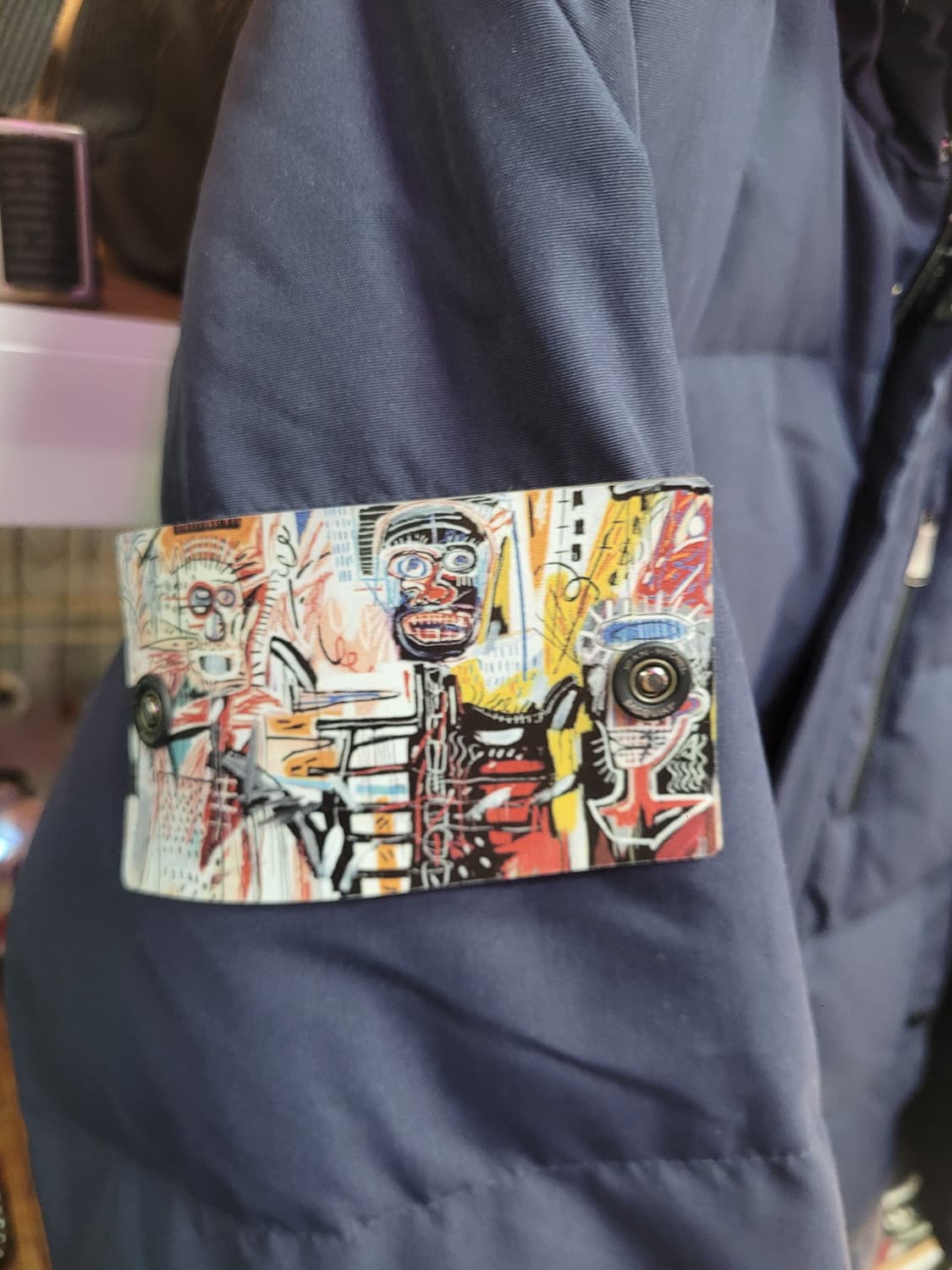 BASQUIAT 바스키아 네이비 롱 패딩 오리털 퍼 분리형 상품이미지4