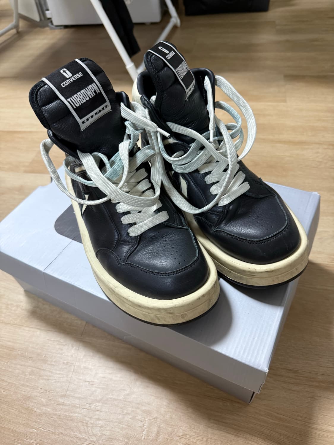 [270] 컨버스 릭오웬스 다크쉐도우 터보웨폰 하이 블랙 크림 상품이미지1