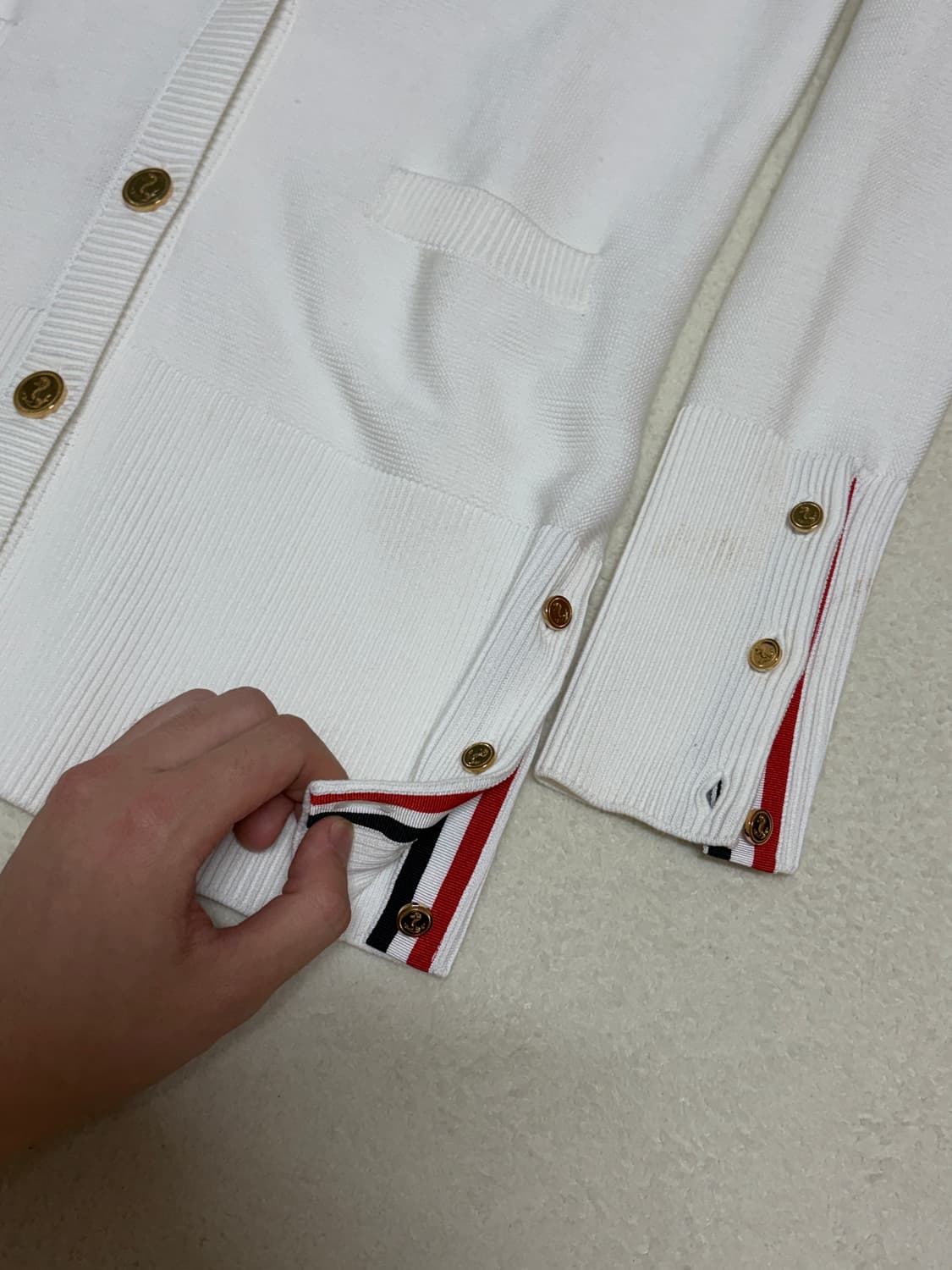 (매장판) 톰브라운 여성 밀라노스티치 금장 가디건 36 상품이미지4