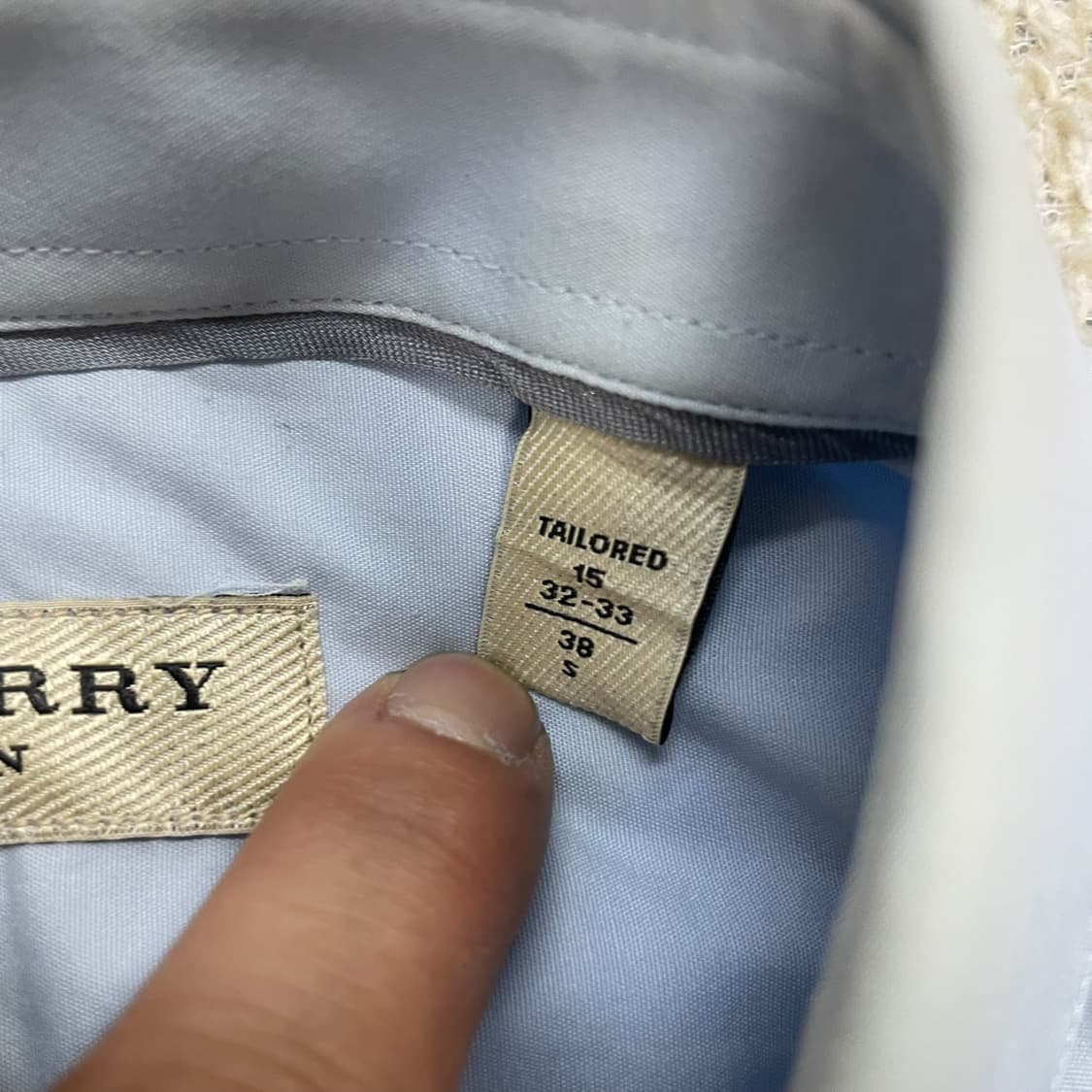 버버리 Burberry 슬림핏 포플린 코튼 셔츠 소라 상품이미지5