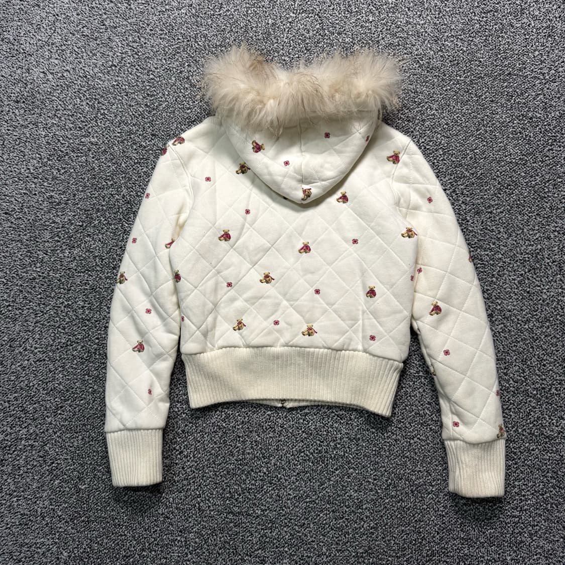 Name : 티니위니 곰돌이패턴 울프죠 크롭 후드집업 :)  상품이미지2