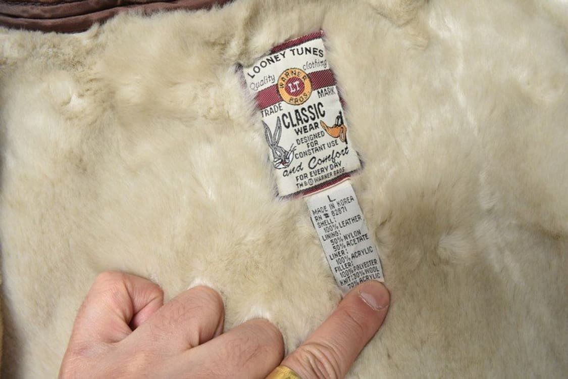90s 오리지널 루니튠즈 A-2 가죽자켓 항공점퍼 상품이미지6