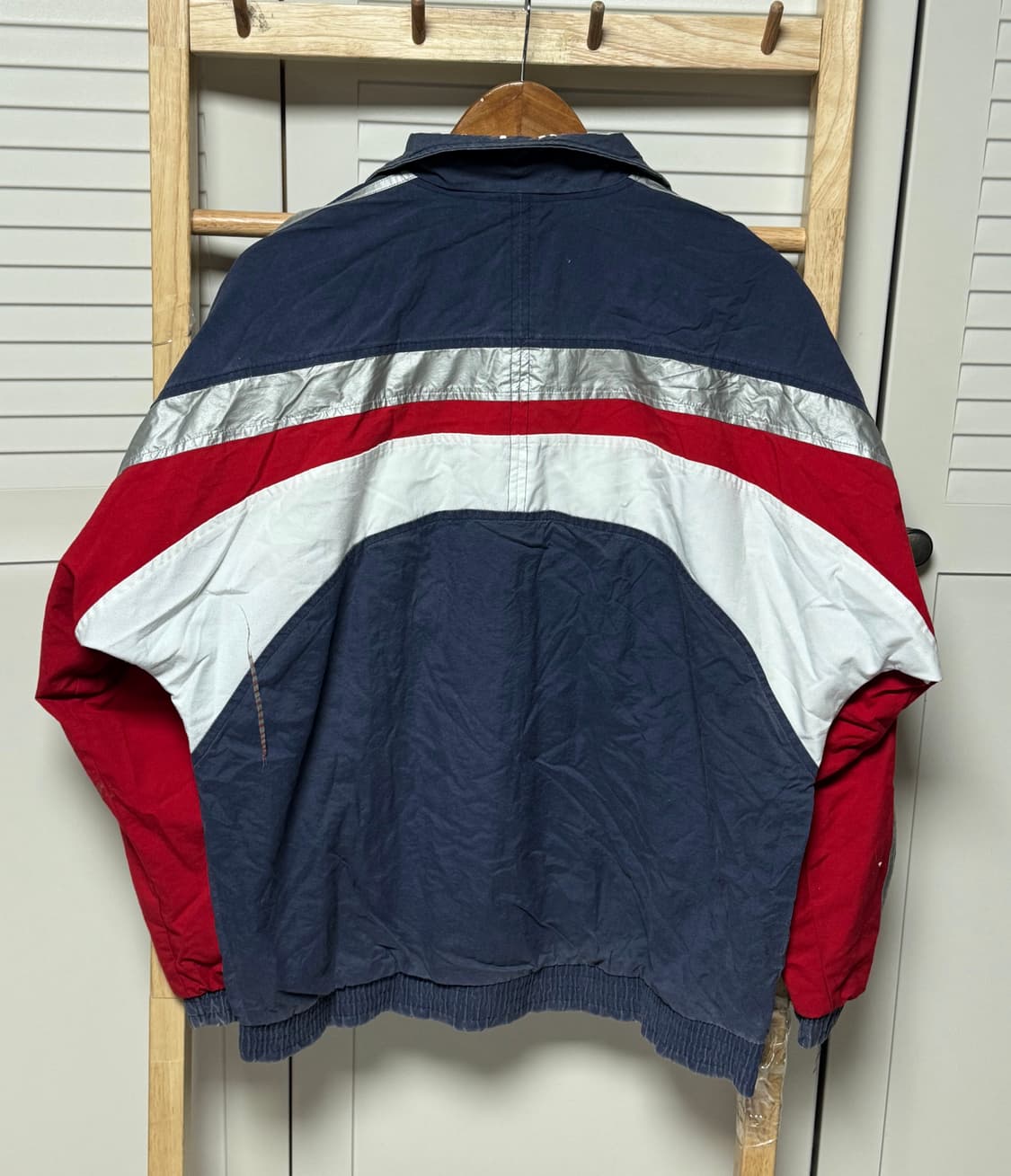 L 아디다스 삼선 실버 레이싱 코튼 빅로고 자켓 상품이미지2