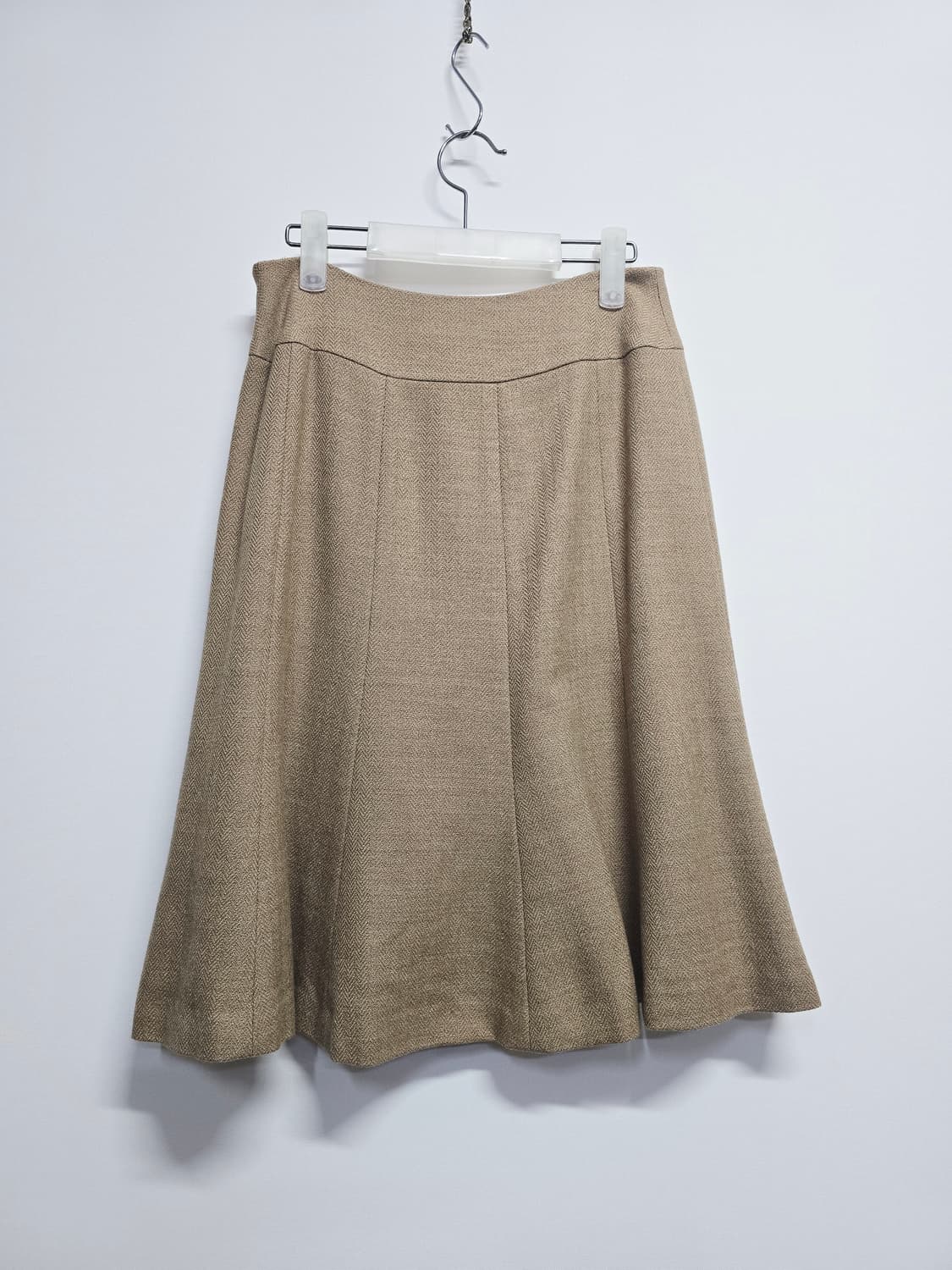 신장경 베이지 A라인 미디 스커트 상품이미지5