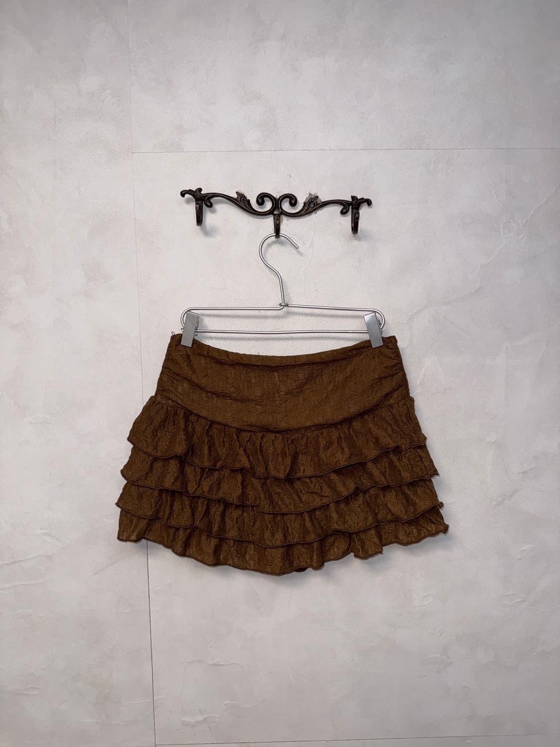 Brow floral lace frill mini skirt 상품이미지1