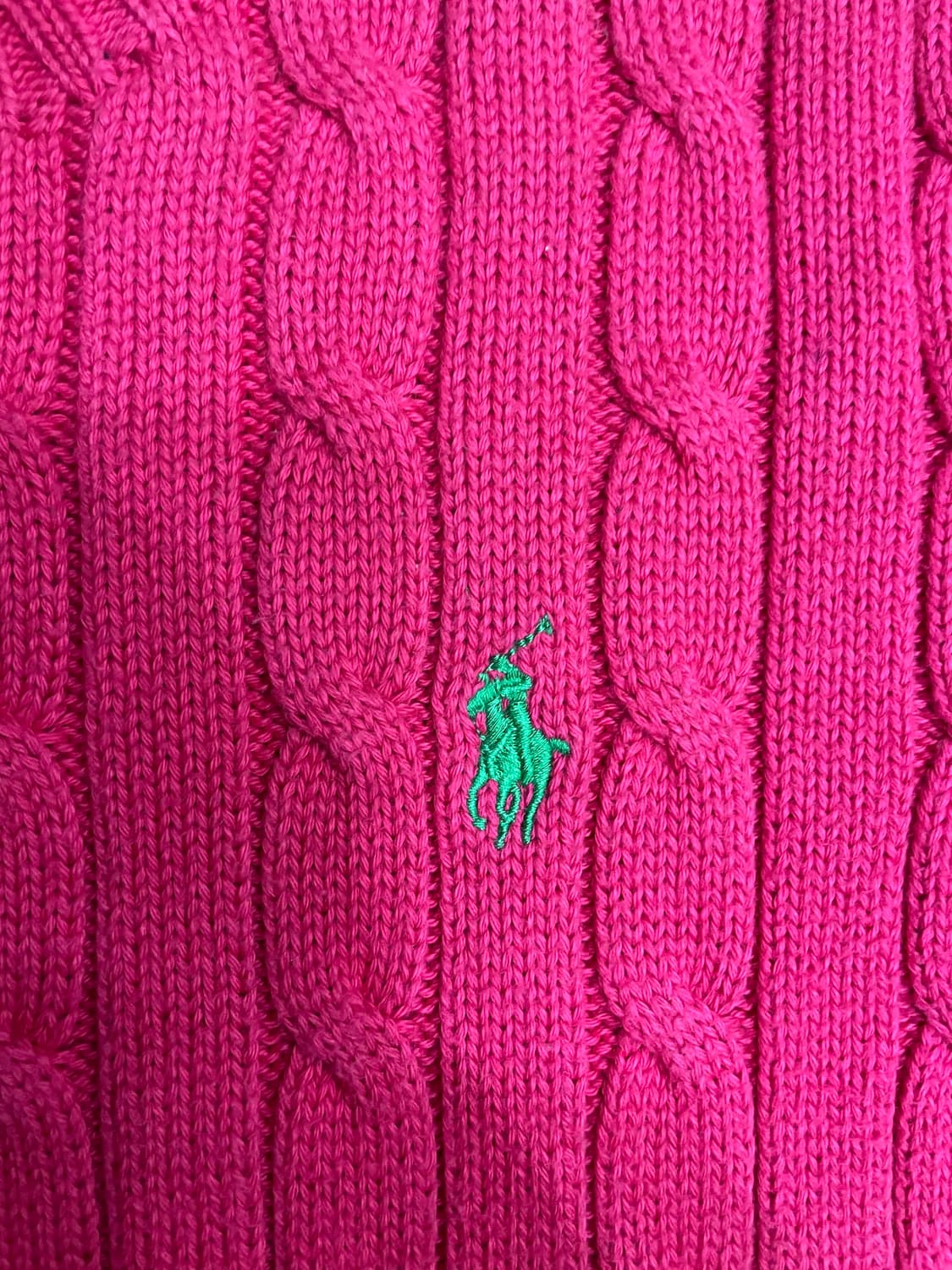 폴로 랄프로렌 케이블 니트 코튼 스웨터 핑크 상품이미지5