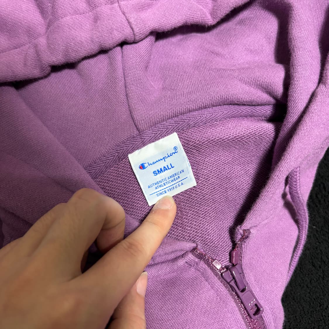 S 챔피온 퍼플 후드집업 상품이미지4