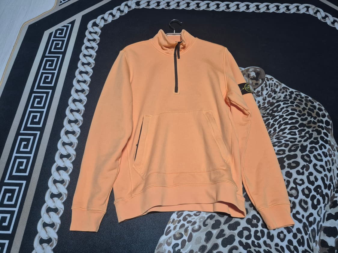 (1회착)스톤 아일랜드 21s/s 하프 집 스웻셔츠 연주황 XL 상품이미지1