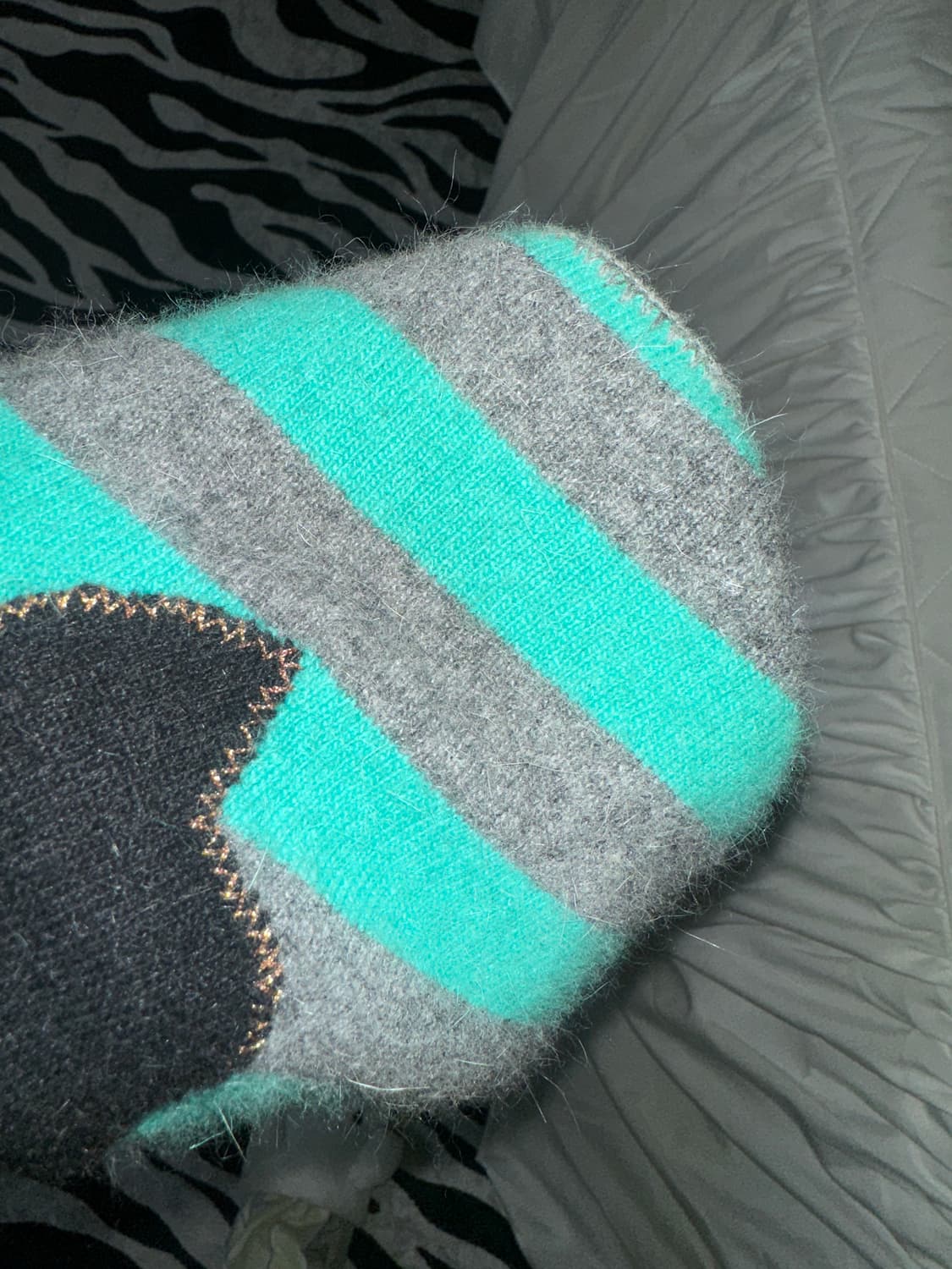 일본빈티지 Lux Lux Lux mint stripe cat knit  상품이미지4