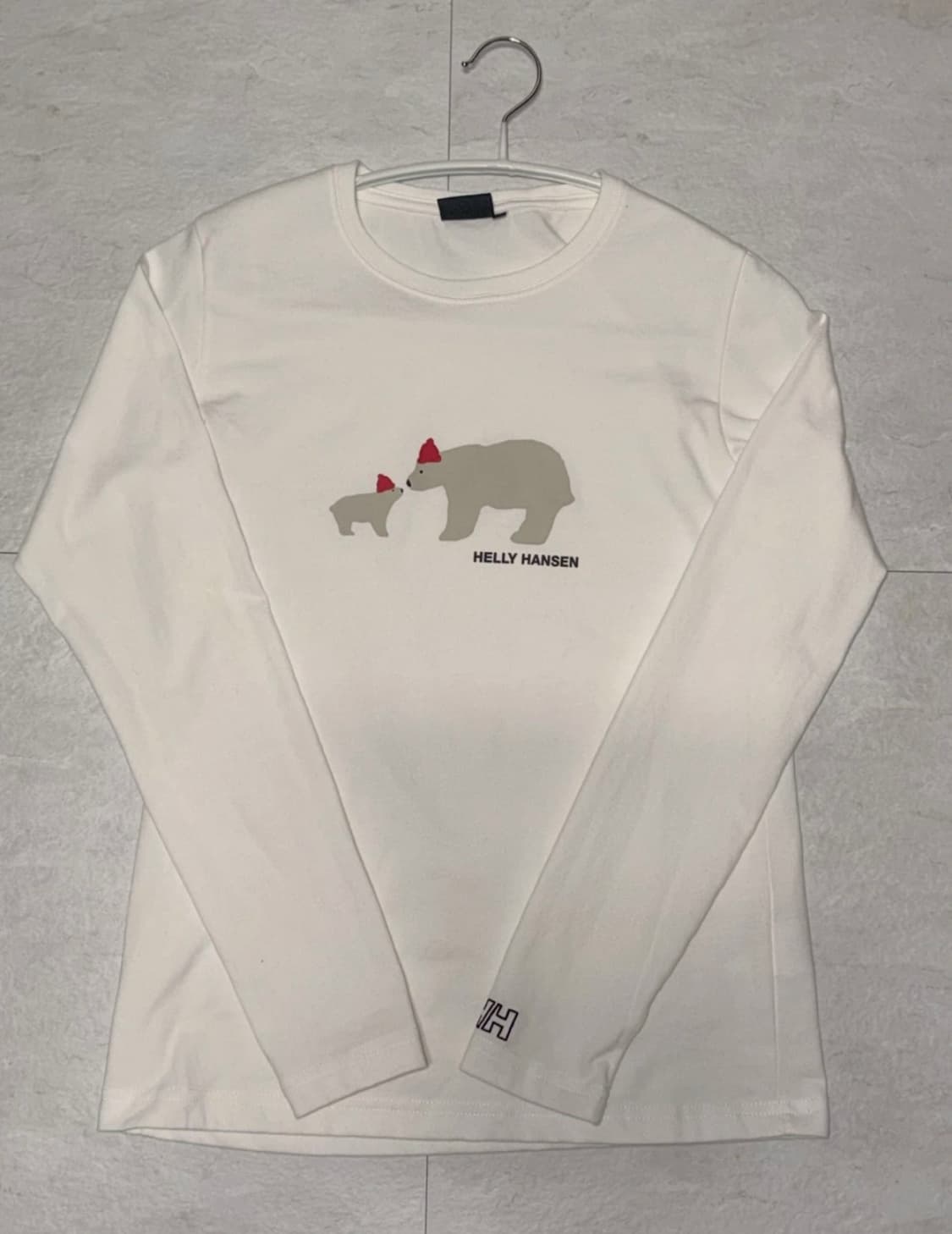 흰색 곰돌이 긴팔 티 상품이미지1