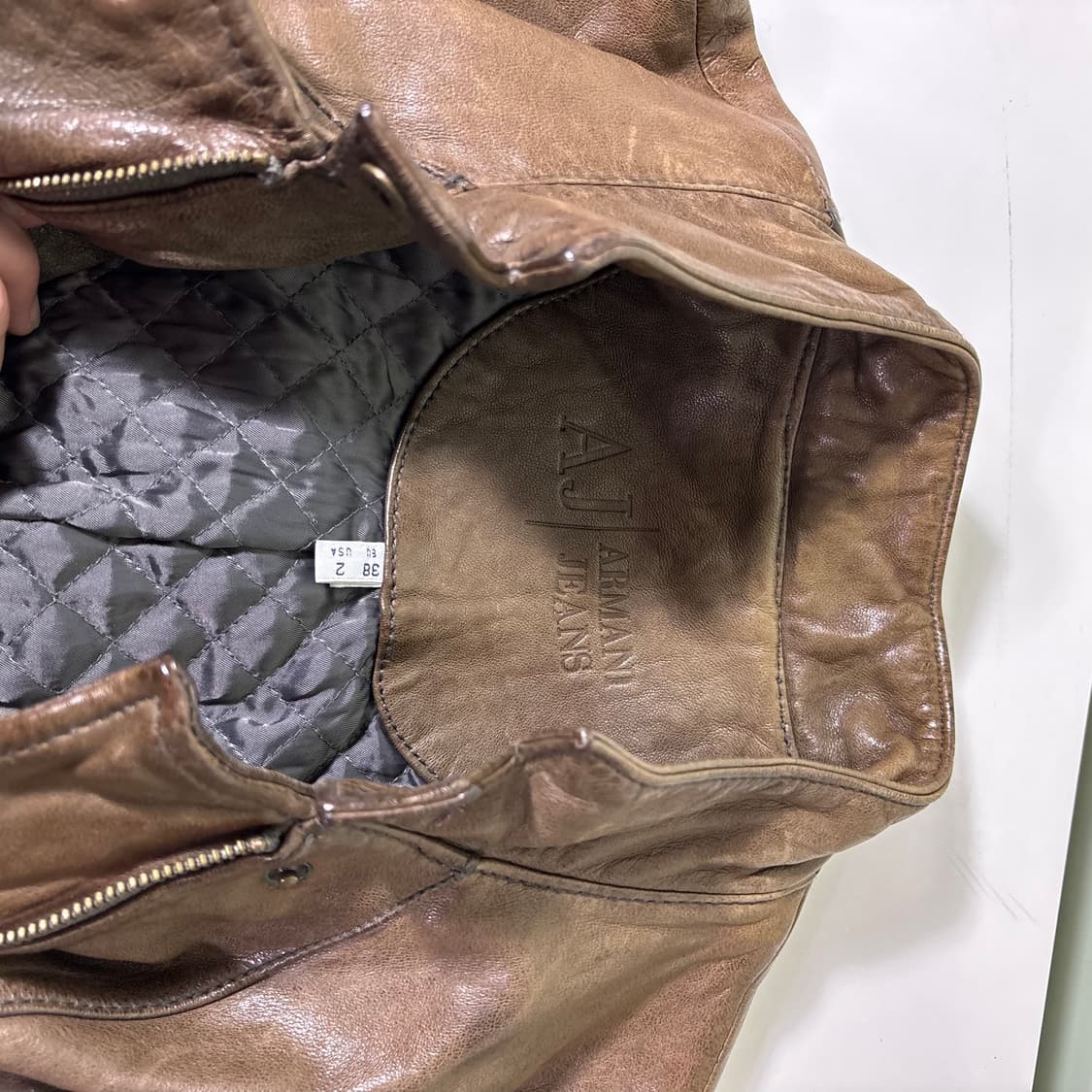 우먼M 아르마니 진스 브라운 양가죽 레더자켓 상품이미지4