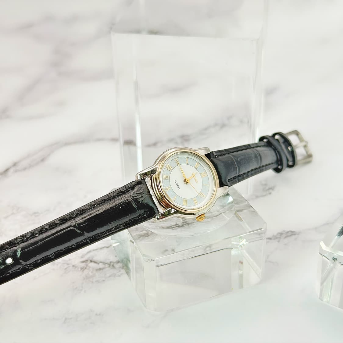 80s90s 빈티지 세이코 루센트 블루 샌드 다이얼 콤비 워치 상품이미지5