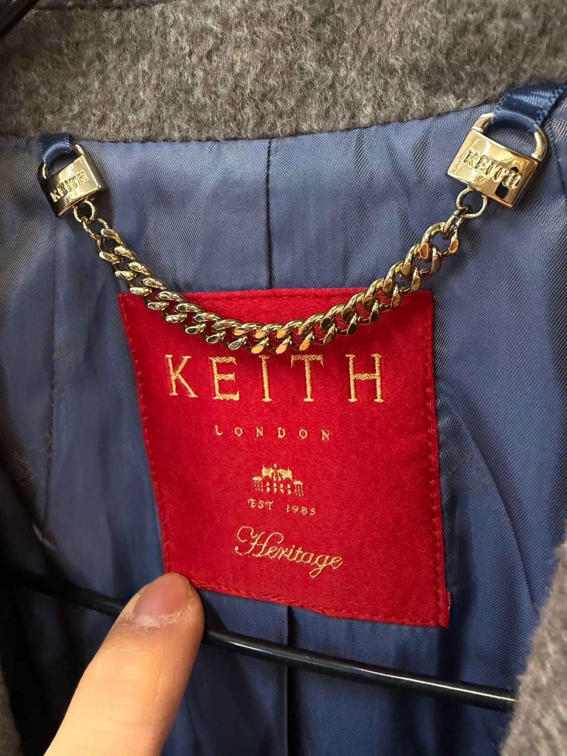 키이스 더블 버튼 캐시미어100% 롱 코트 그레이 S 상품이미지4