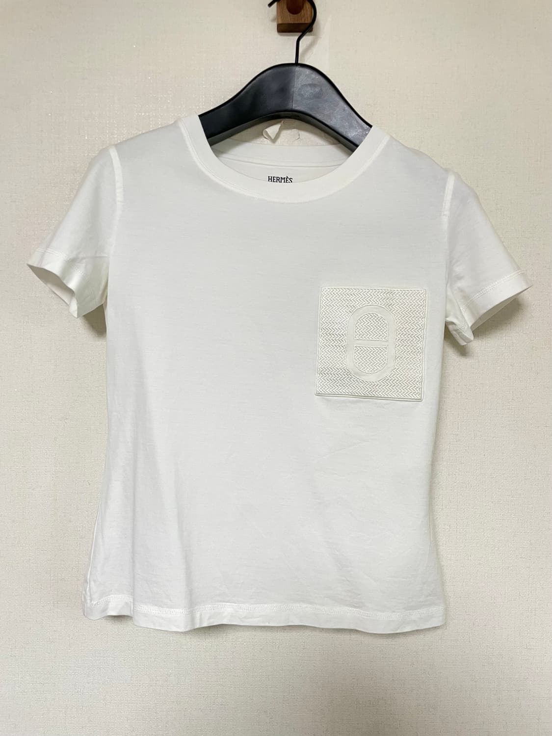 에르메스 샹달자수 여성 흰색 티셔츠 36 정품 상품이미지1