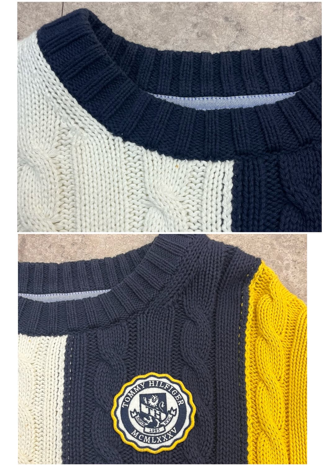 타미힐피거 배색 니트 네이비 L #csz3224 상품이미지6