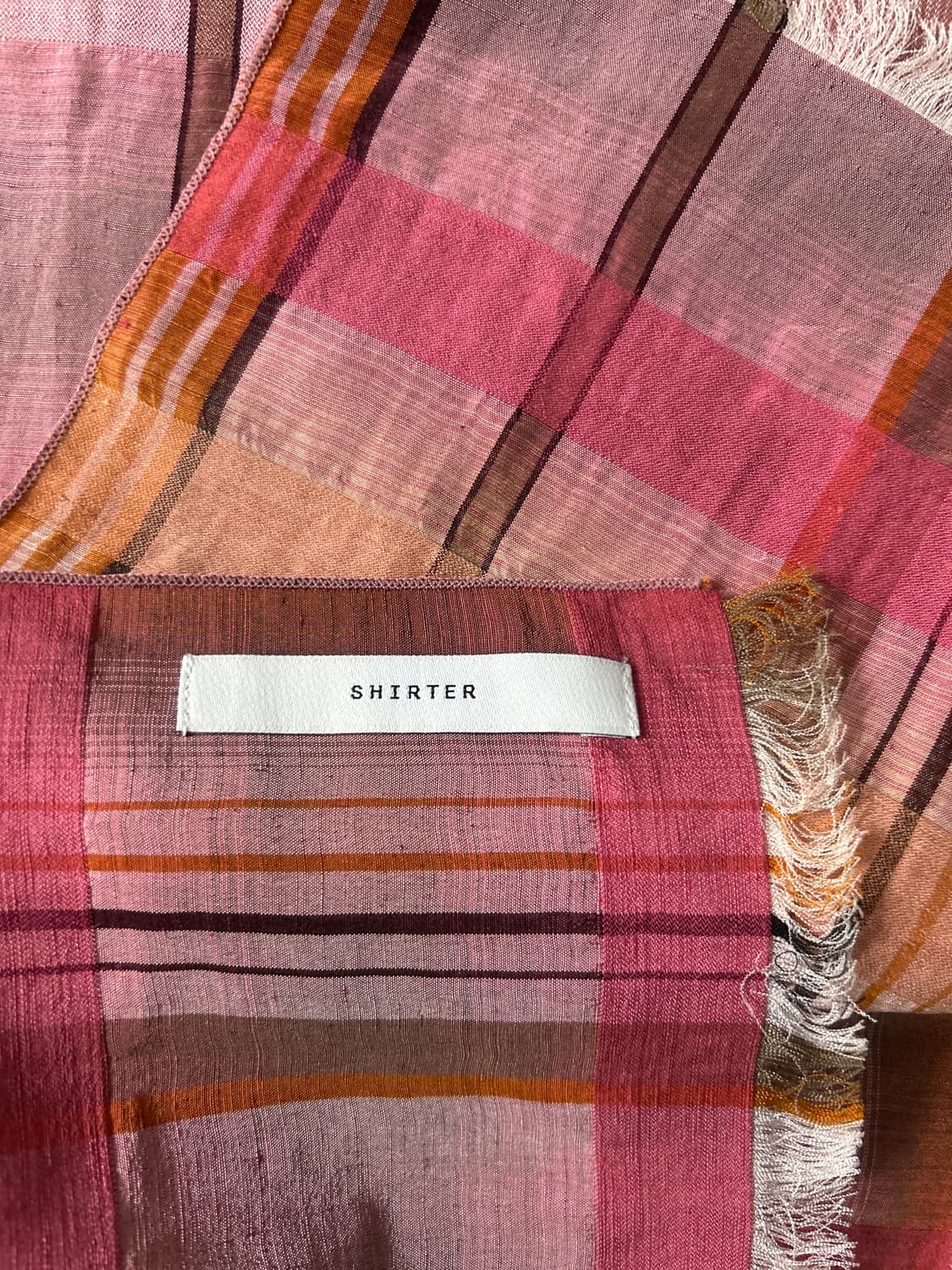 셔터 린넨 실크 체크 스카프 상품이미지3