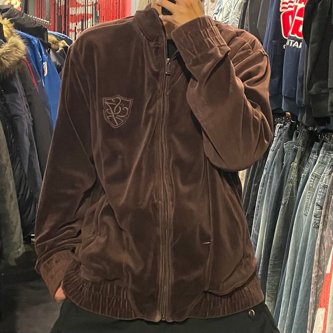 [IM] SEANJOHN 션존 브라운 벨벳져지 상품이미지1