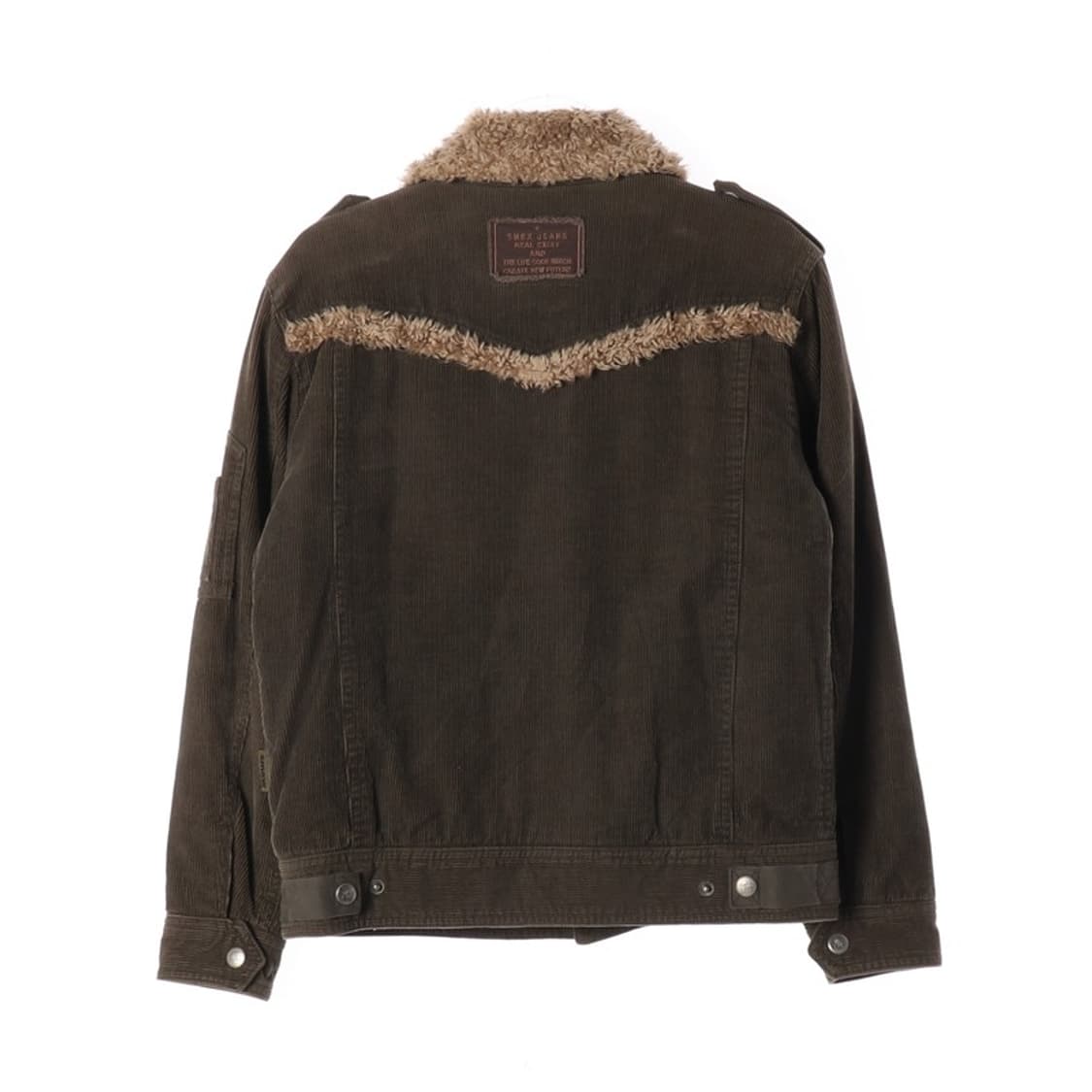 빈티지 딥브라운 코듀로이 셰르파 트러커 자켓 M 상품이미지3
