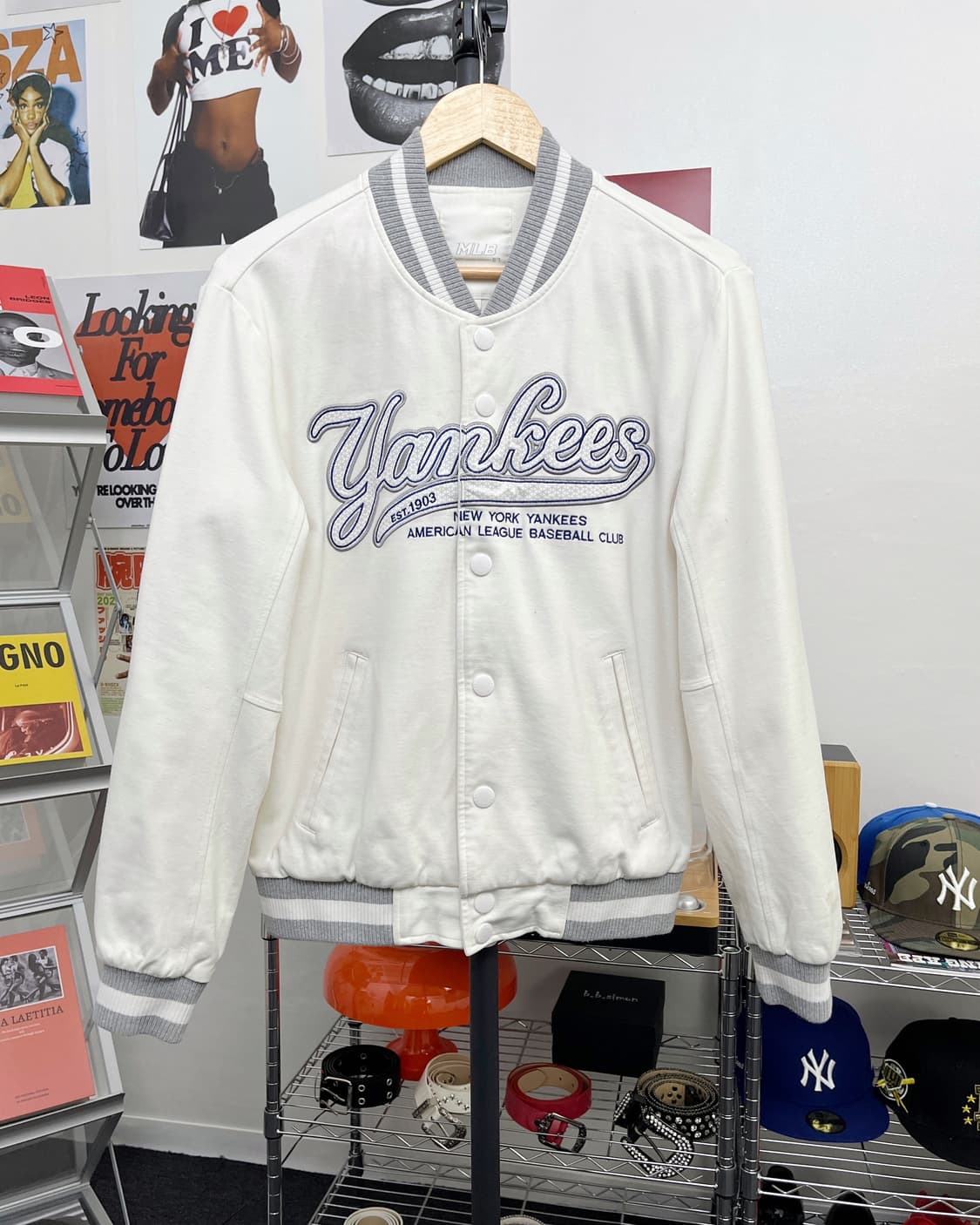 MLB 00s 뉴욕 양키즈 화이트 스타디움 자켓 상품이미지5