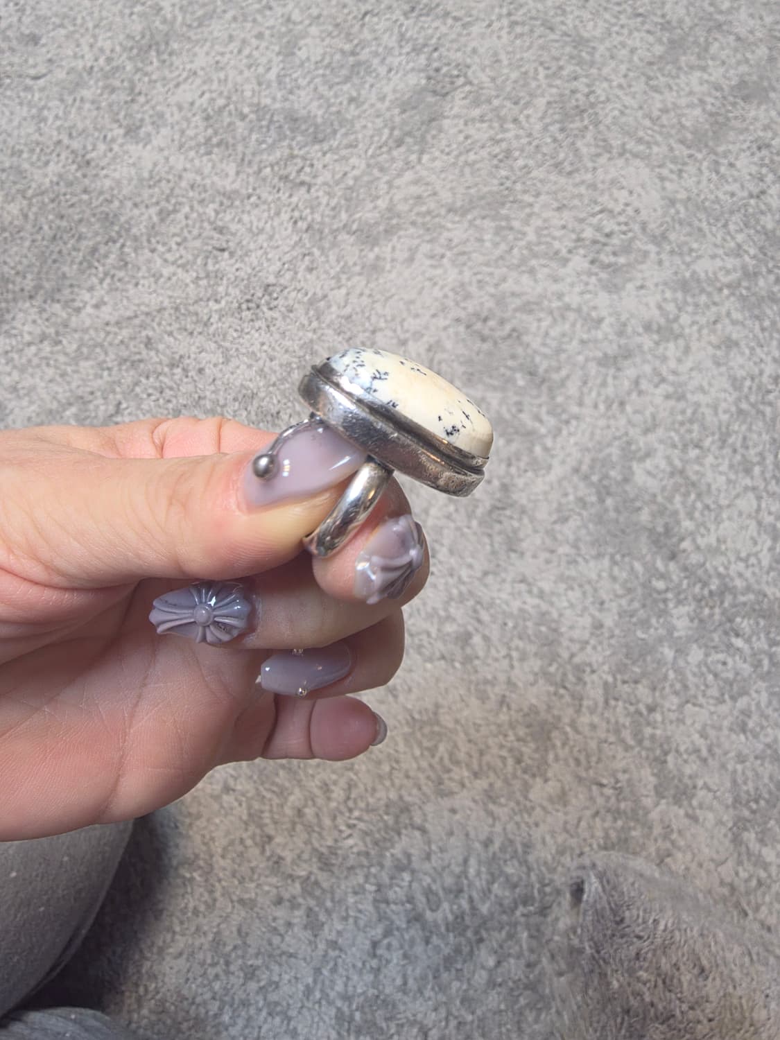 925 Silver 백송석 원석반지 상품이미지5