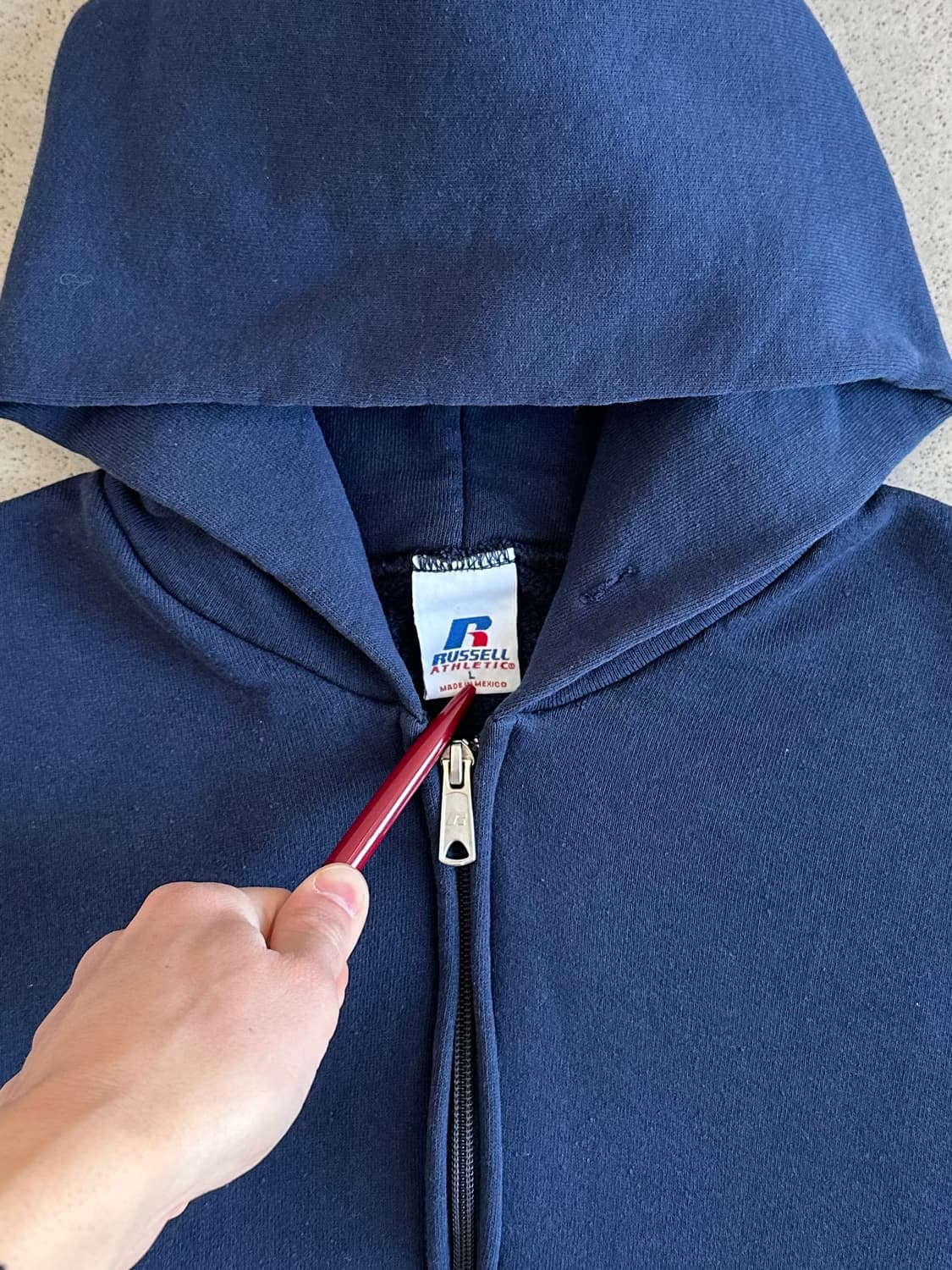 00s 빈티지 러셀 후드집업 네이비 L 상품이미지6