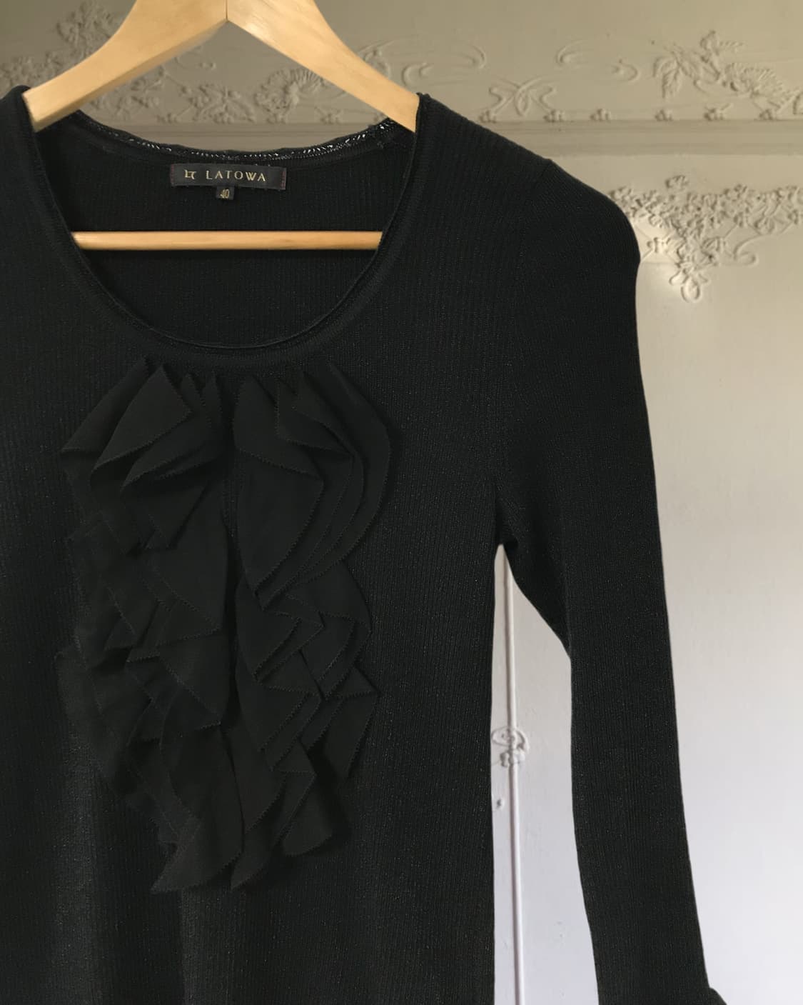 vintage frill black top 상품이미지6