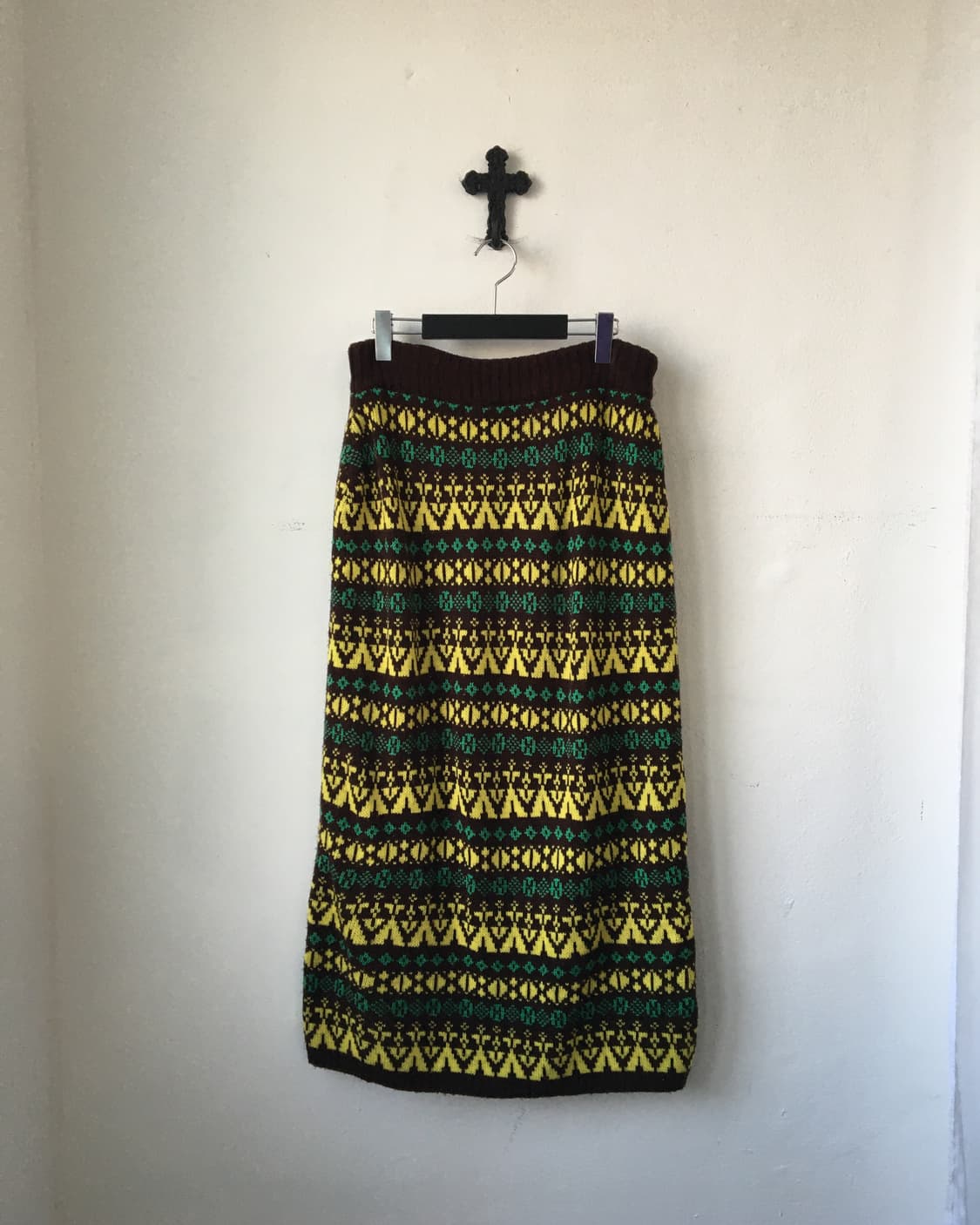 ethnic pattern knit long skirt 상품이미지1