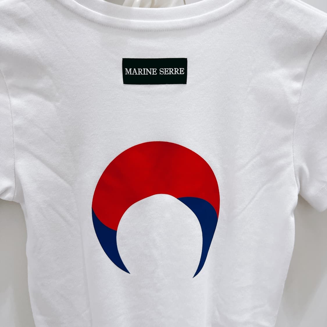 (정품/새상품) 마린 세르 여성 화이트 코리아 백로고 코튼 티셔츠 상품이미지3