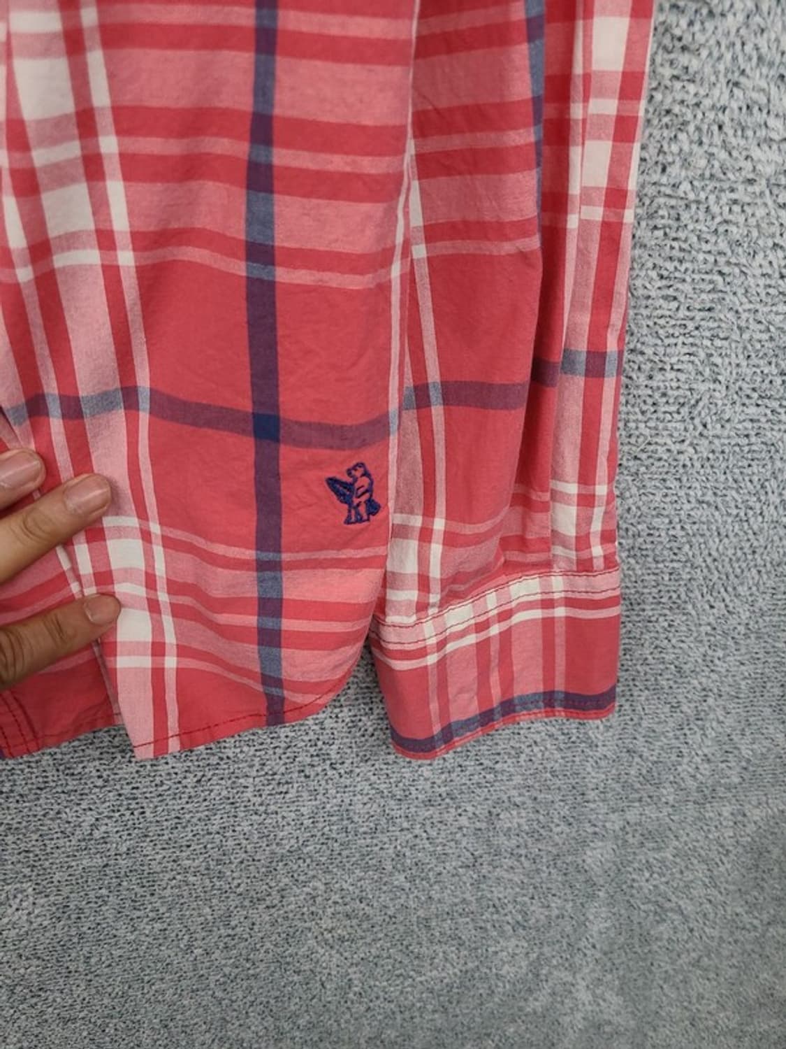 후아유 체크 코랄 빈티지 셔츠 M 상품이미지6