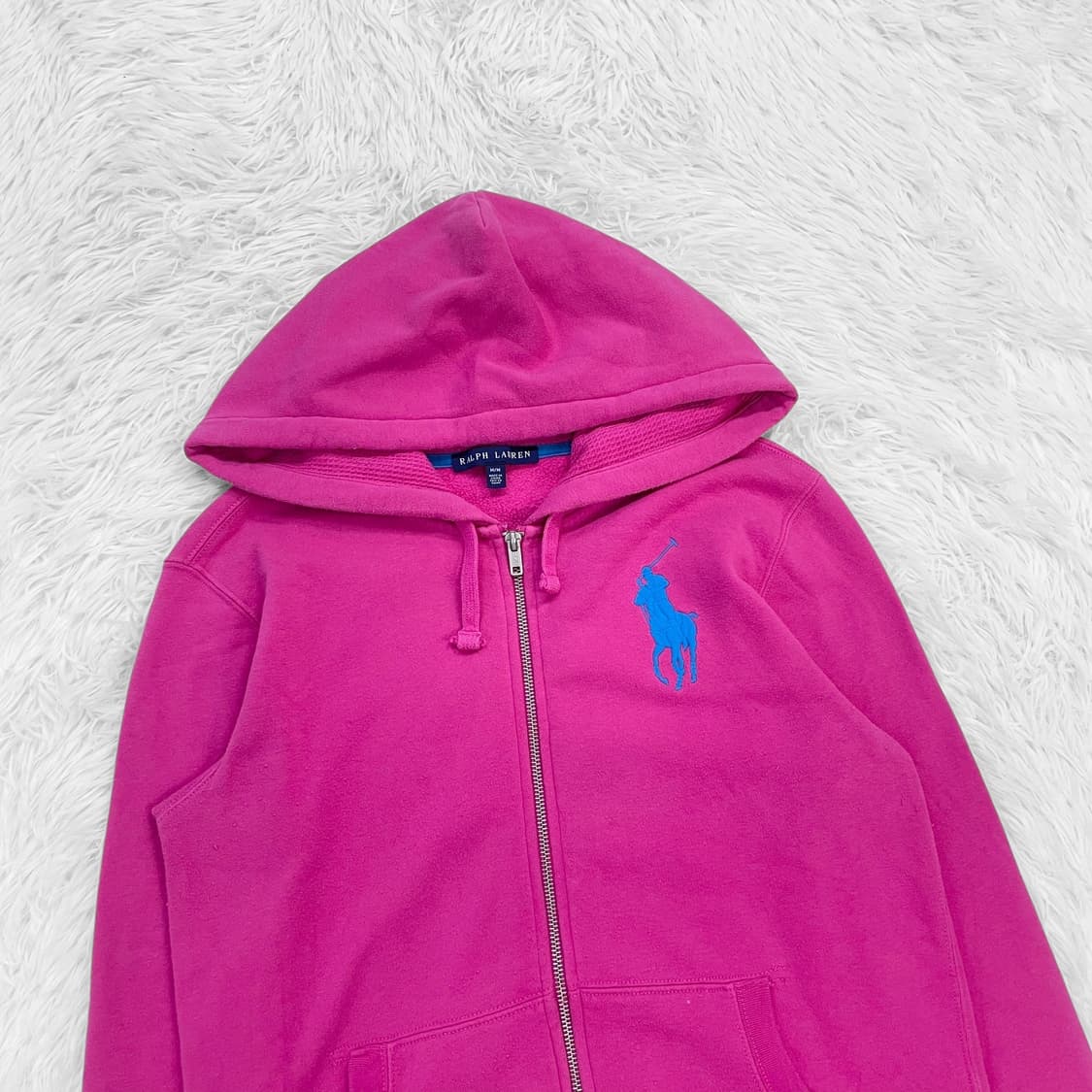 폴로 랄프로렌 빅 포니 후드집업 핑크 상품이미지3