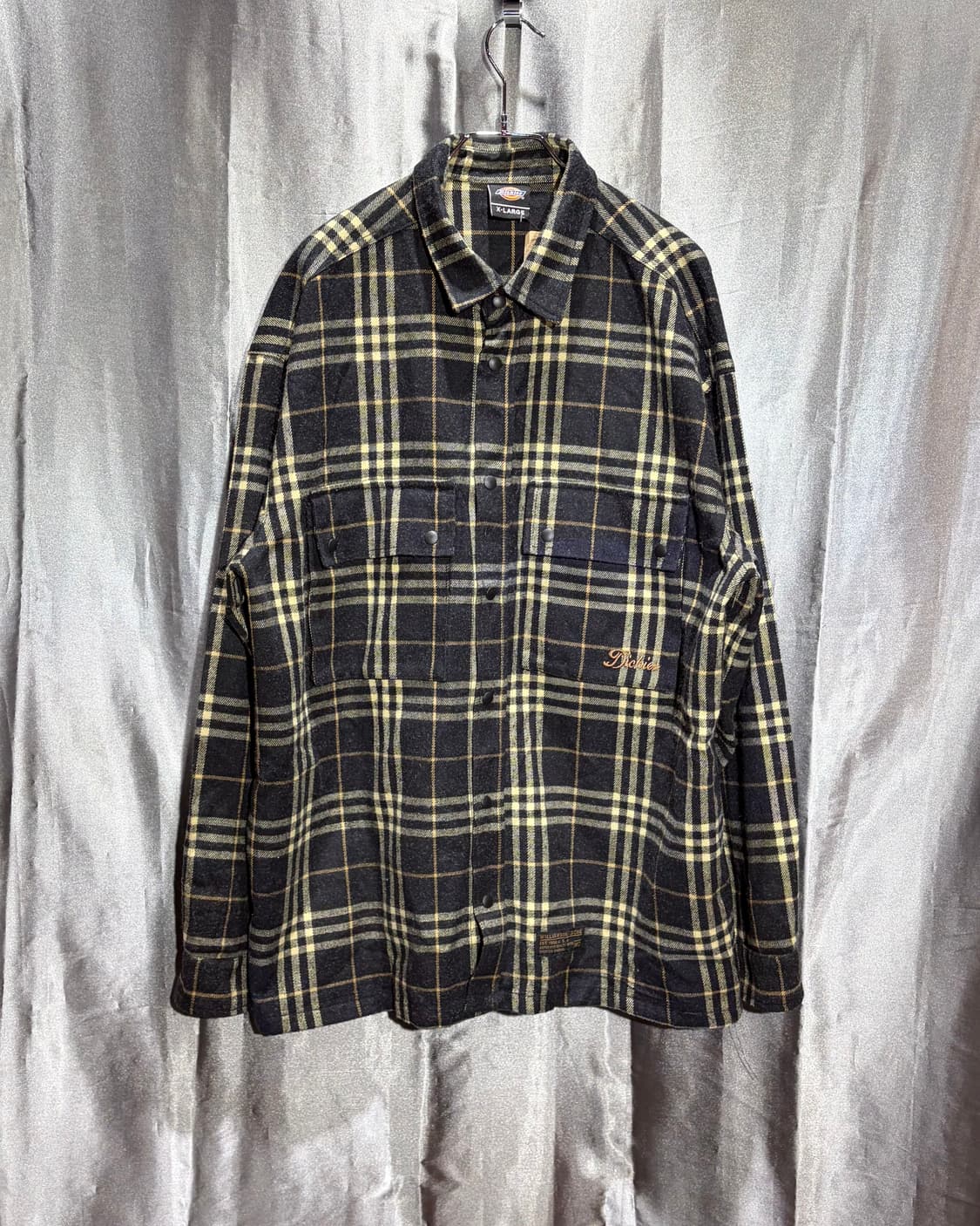 XL 디키즈 투포켓 빅스펠링 체크패턴 셔츠 상품이미지3