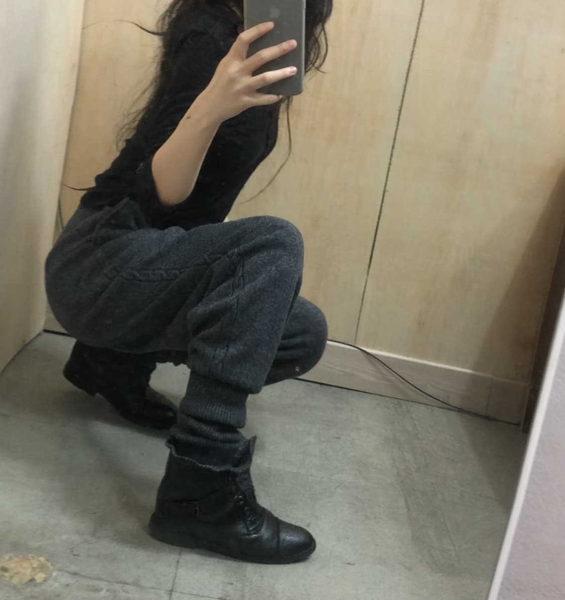 [직수입] 빈티지 레더 니트 부츠 상품이미지2