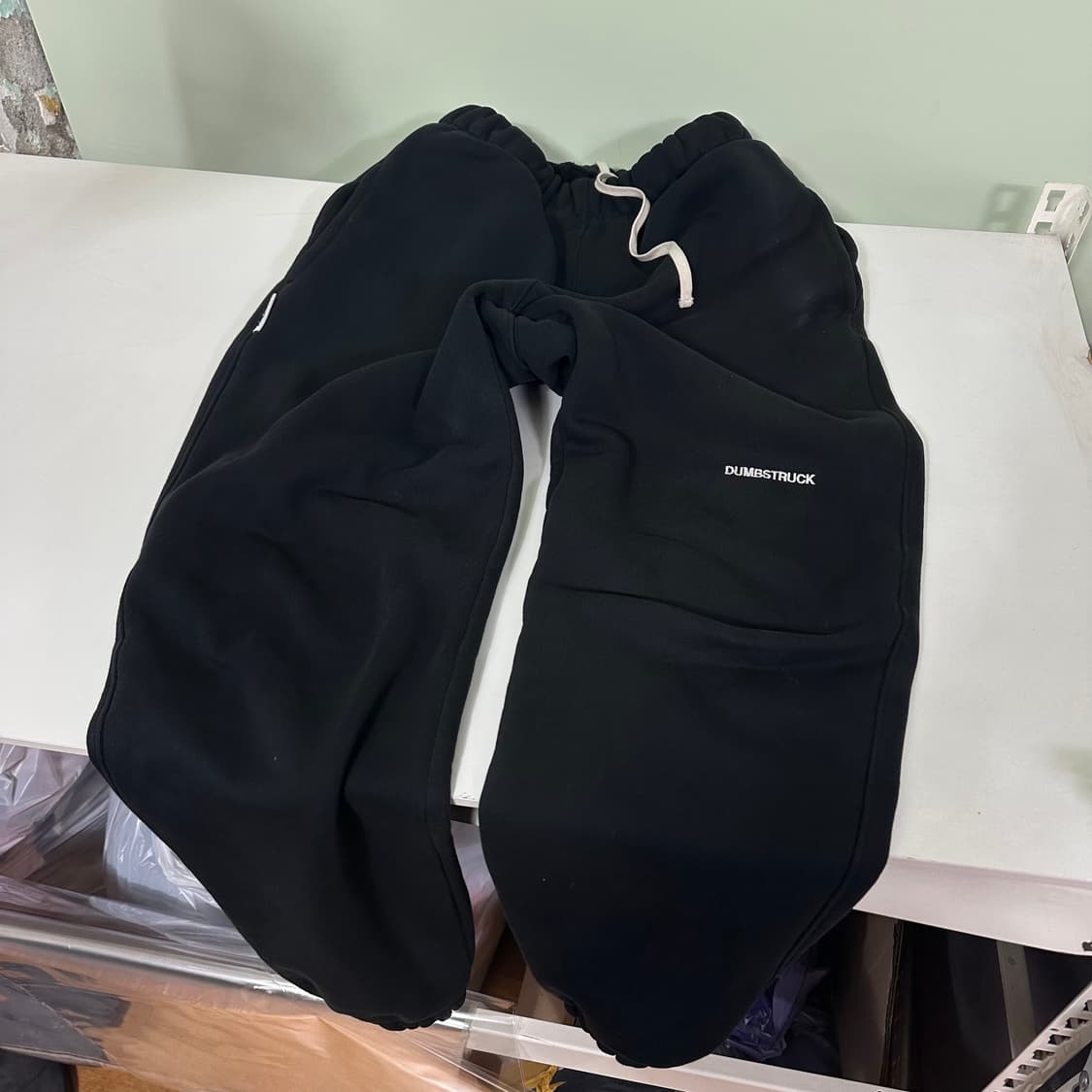 M 덤브스트럭 블랙 기모 헤비스웻 조거팬츠 상품이미지2